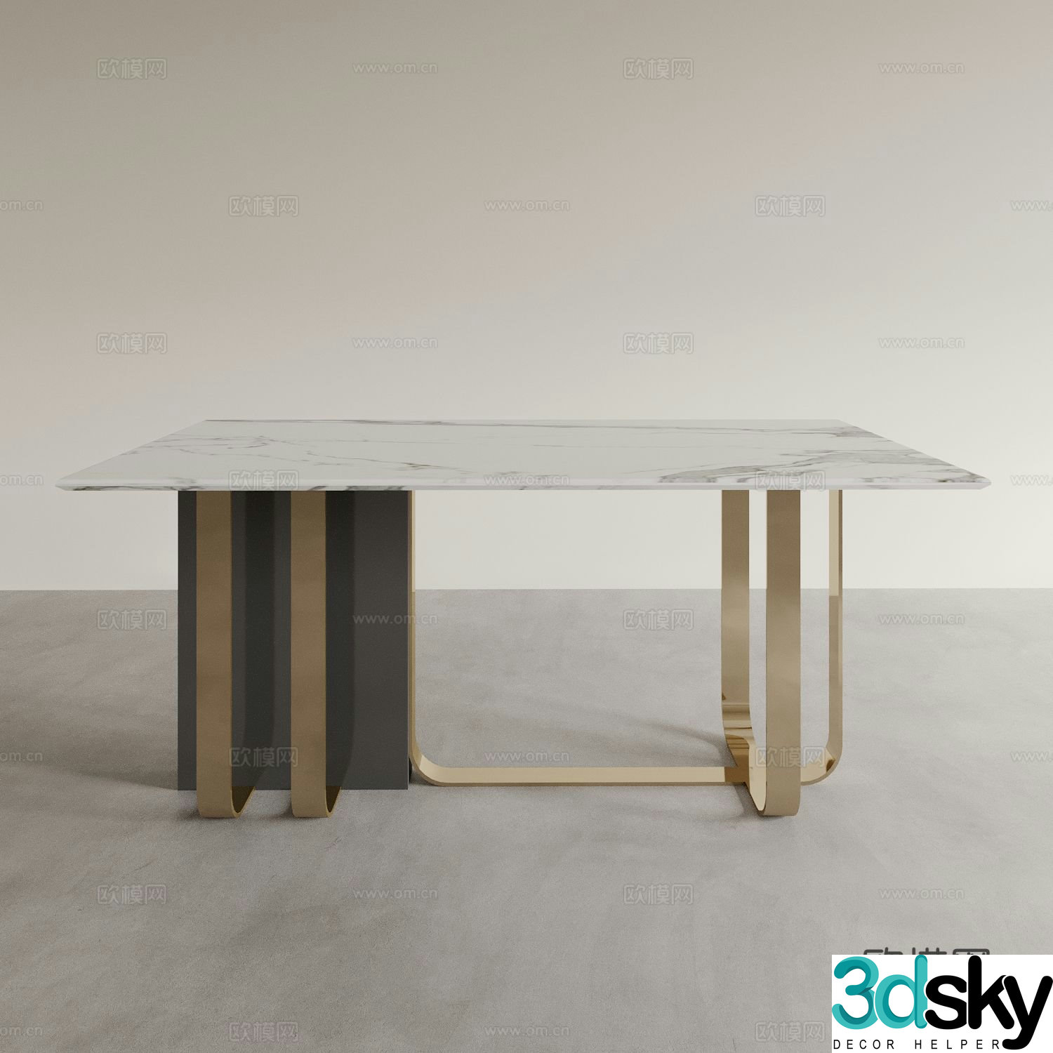 Dining table long table square table 3d model
