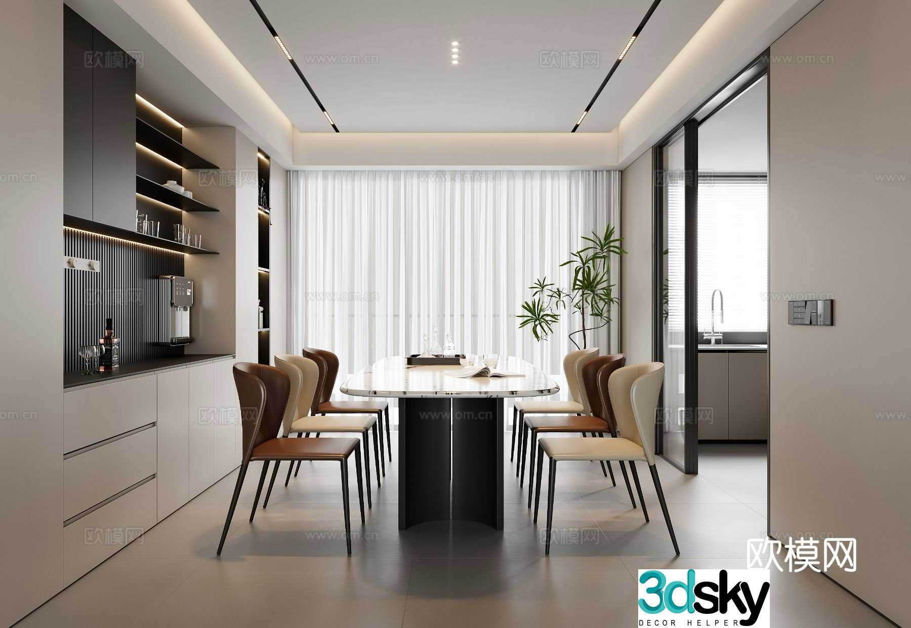 Modern restaurant 3d model