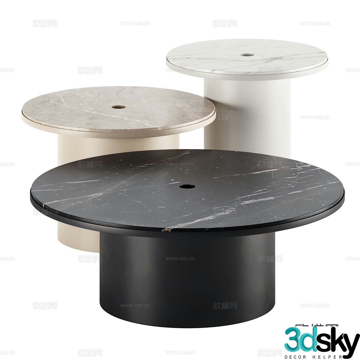Italian marble coffee table 3d model