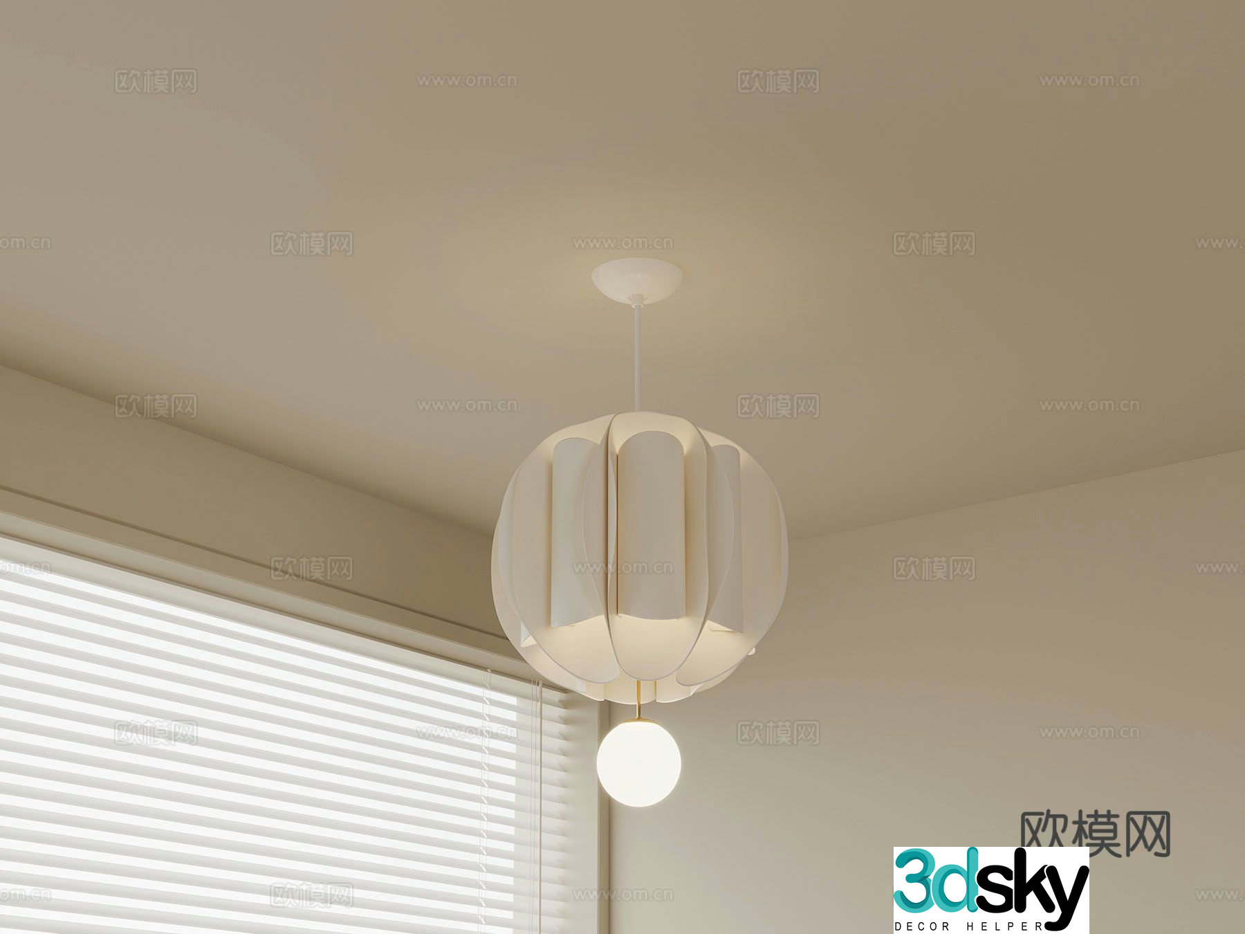 Cream style chandelier 3d model