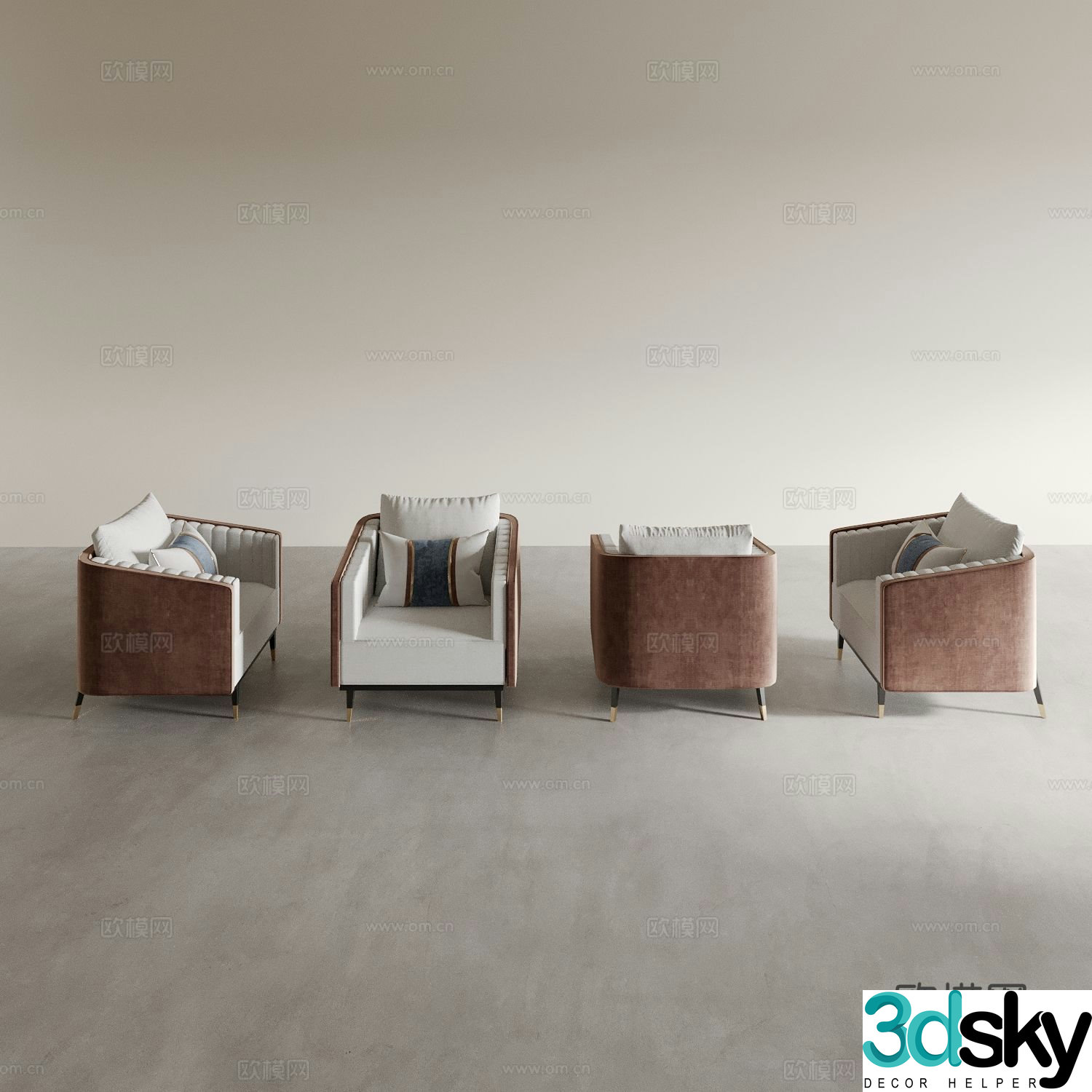Single sofa leisure sofa 3d model