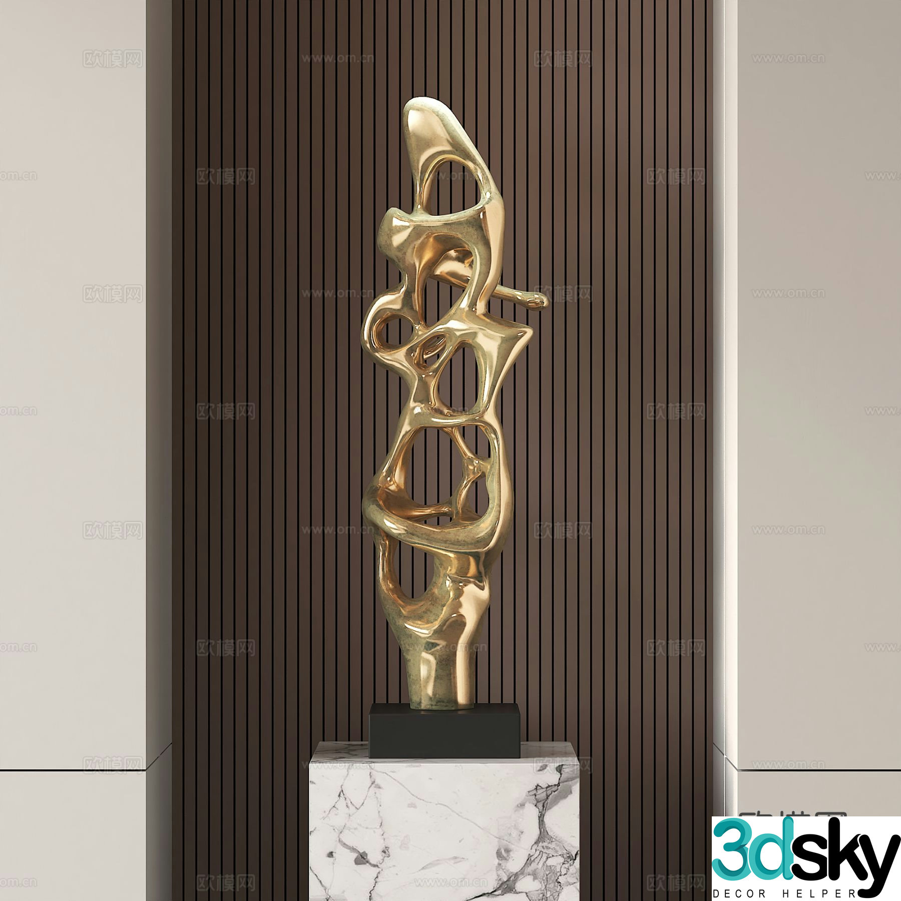 Modern abstract sculpture ornament 3d model