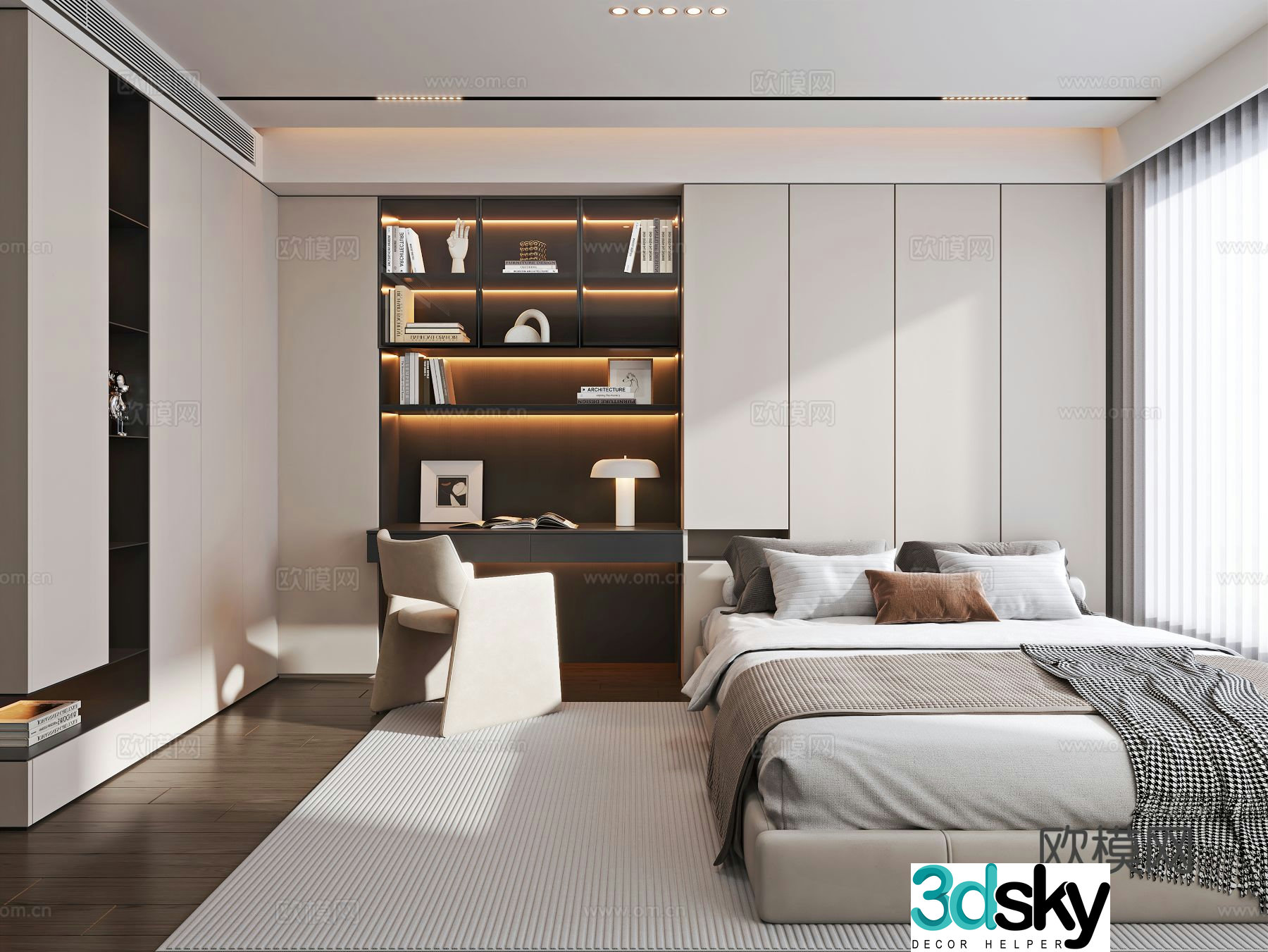 Modern tatami bedroom 3d model