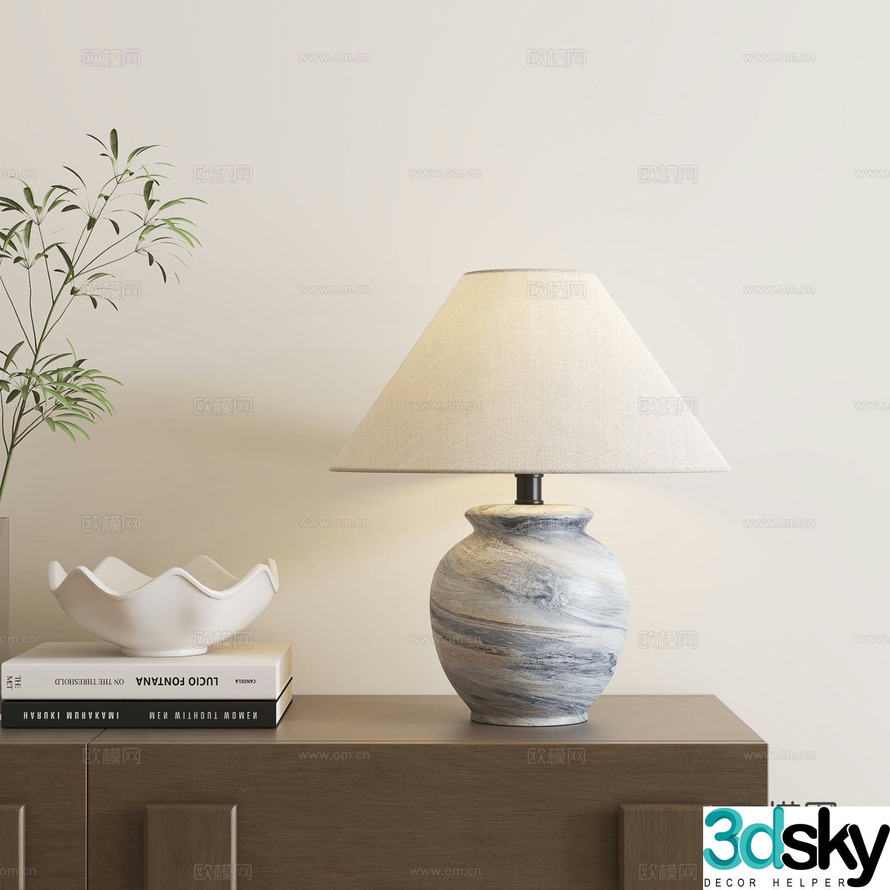 New Chinese style table lamp ceramic table lamp 3d model