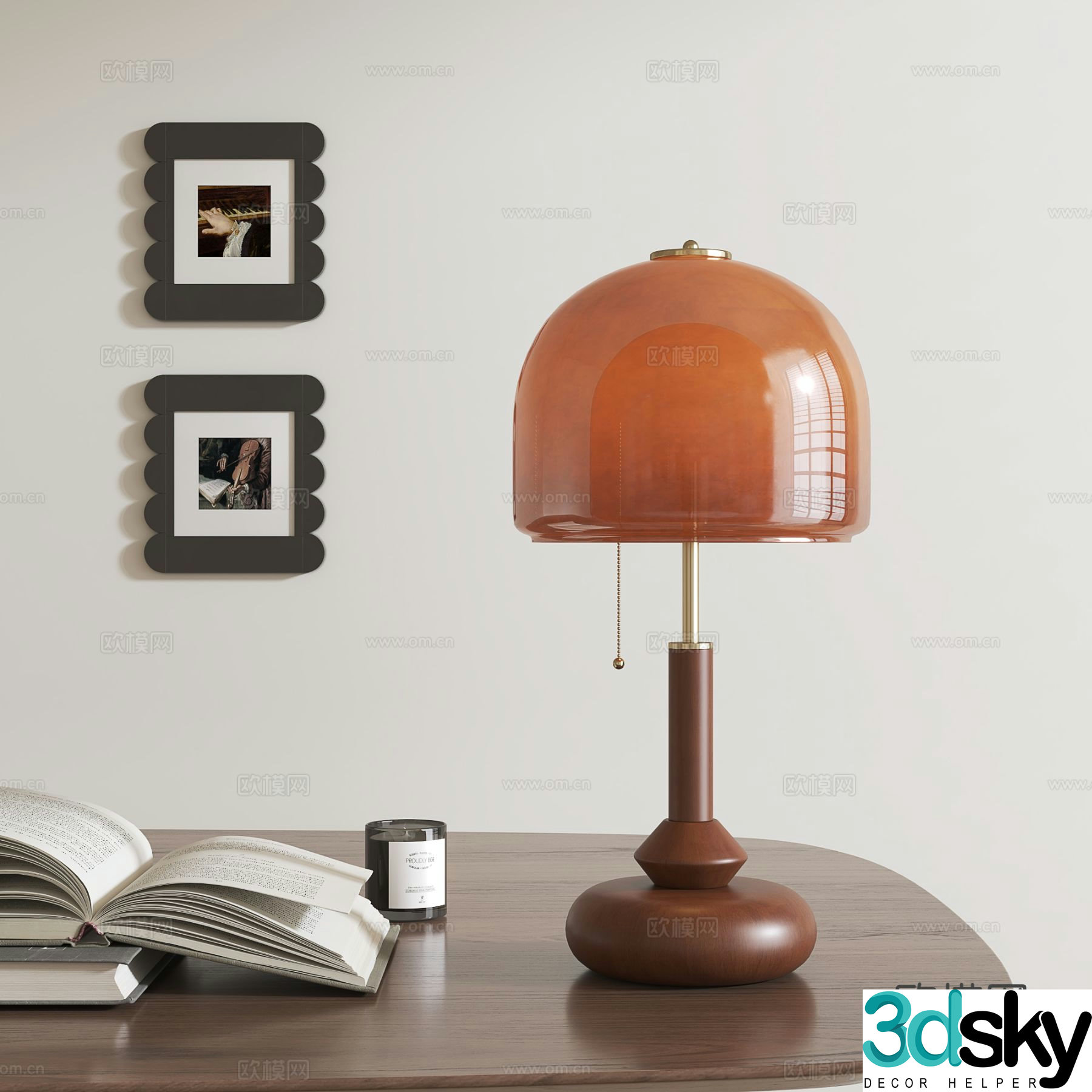 Medieval style desk lamp 3d model