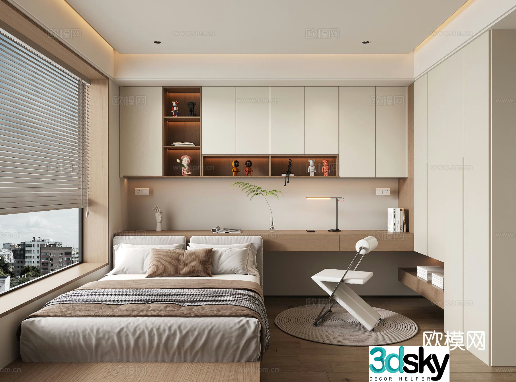 Modern tatami bedroom 3d model
