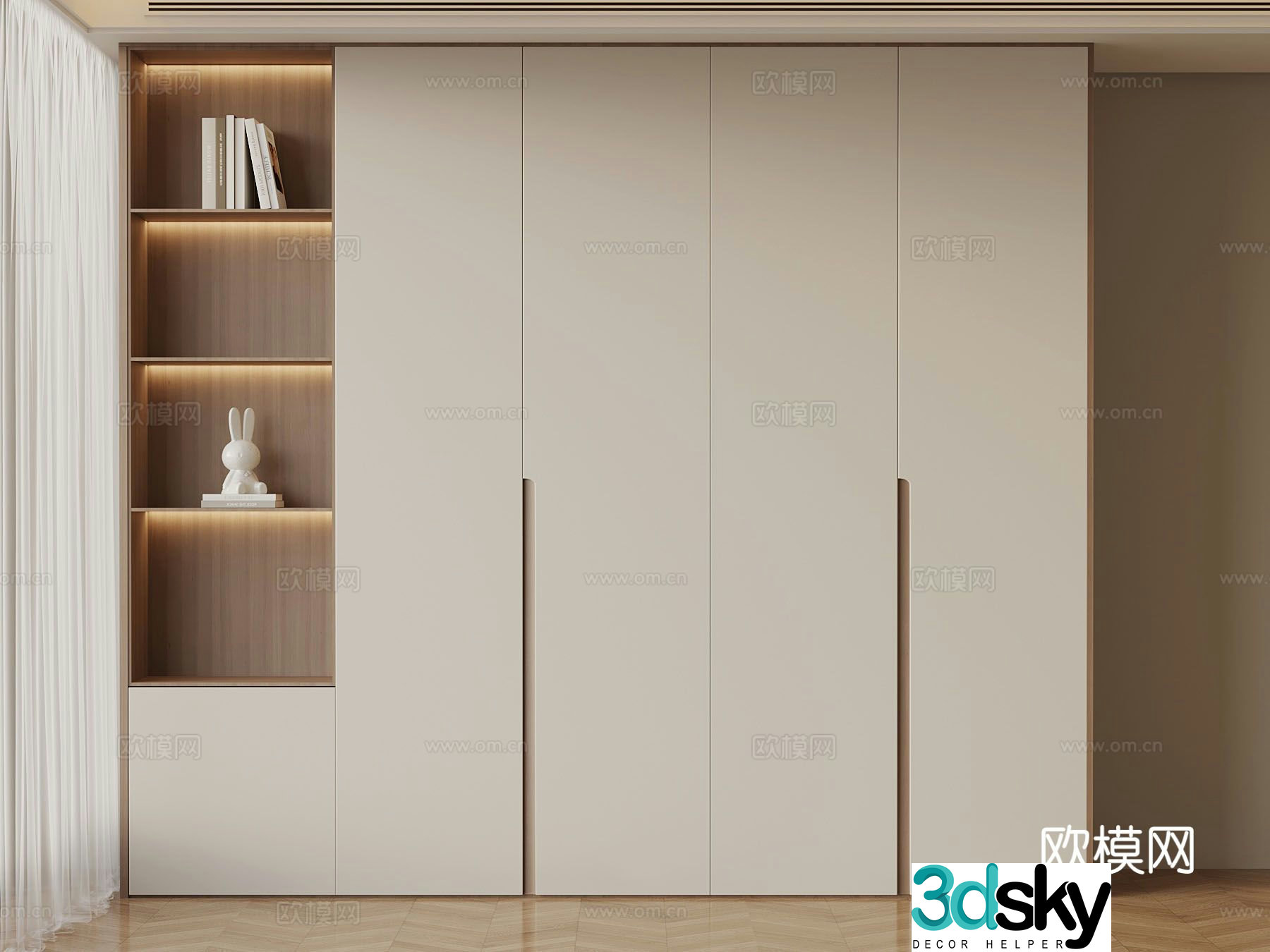 Modern minimalist wardrobe 3d model