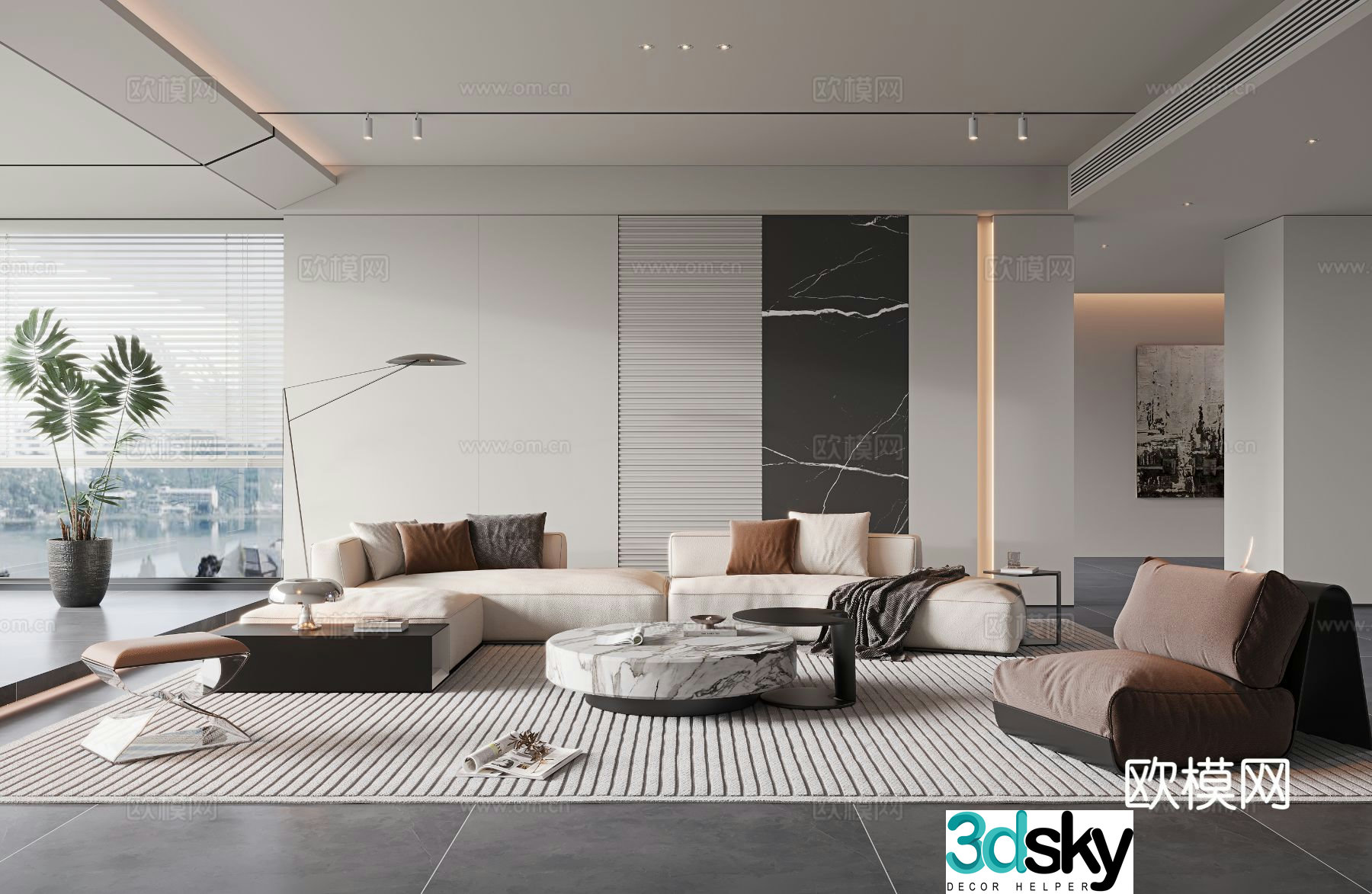 Modern living room 3d model