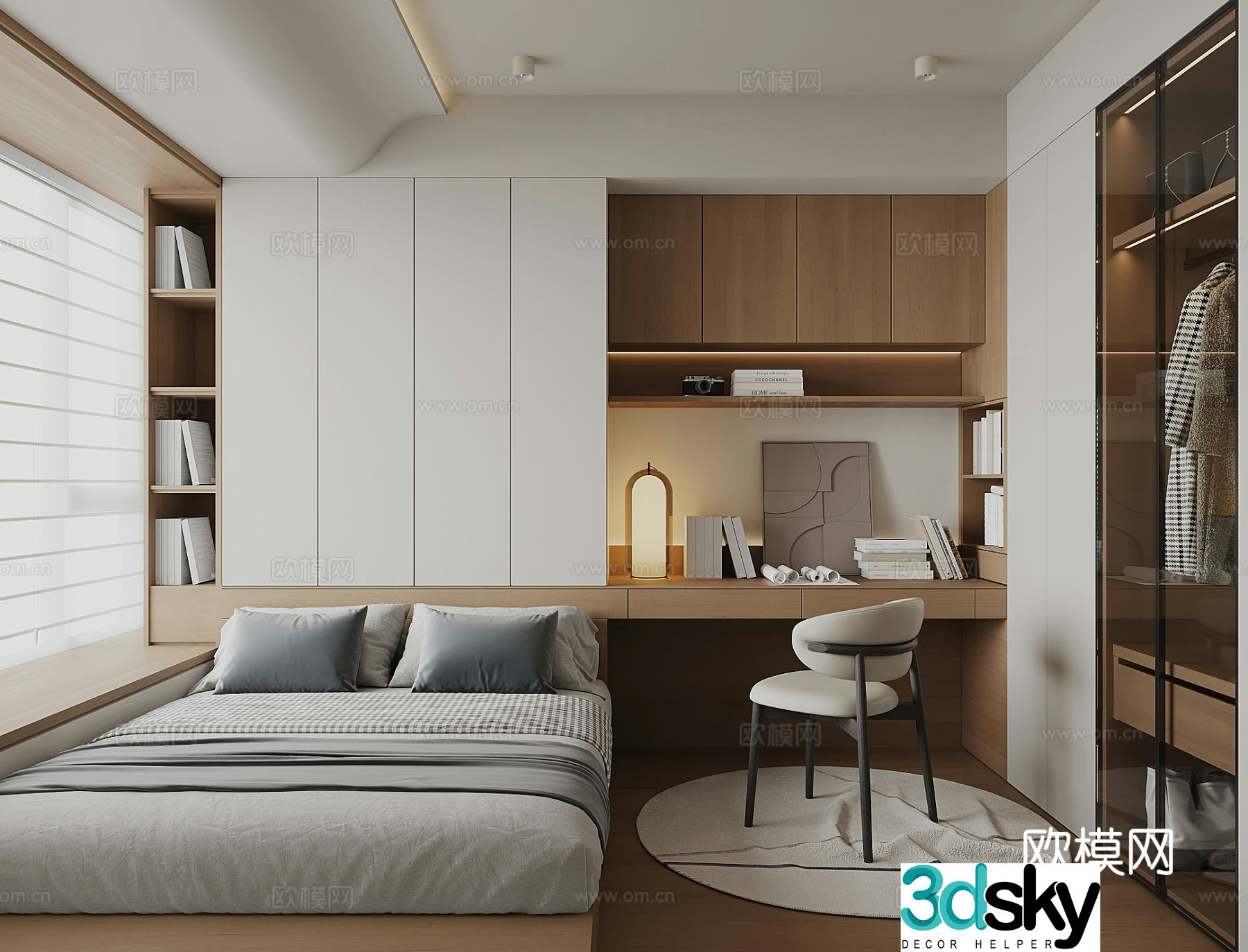 Modern tatami bedroom 3d model