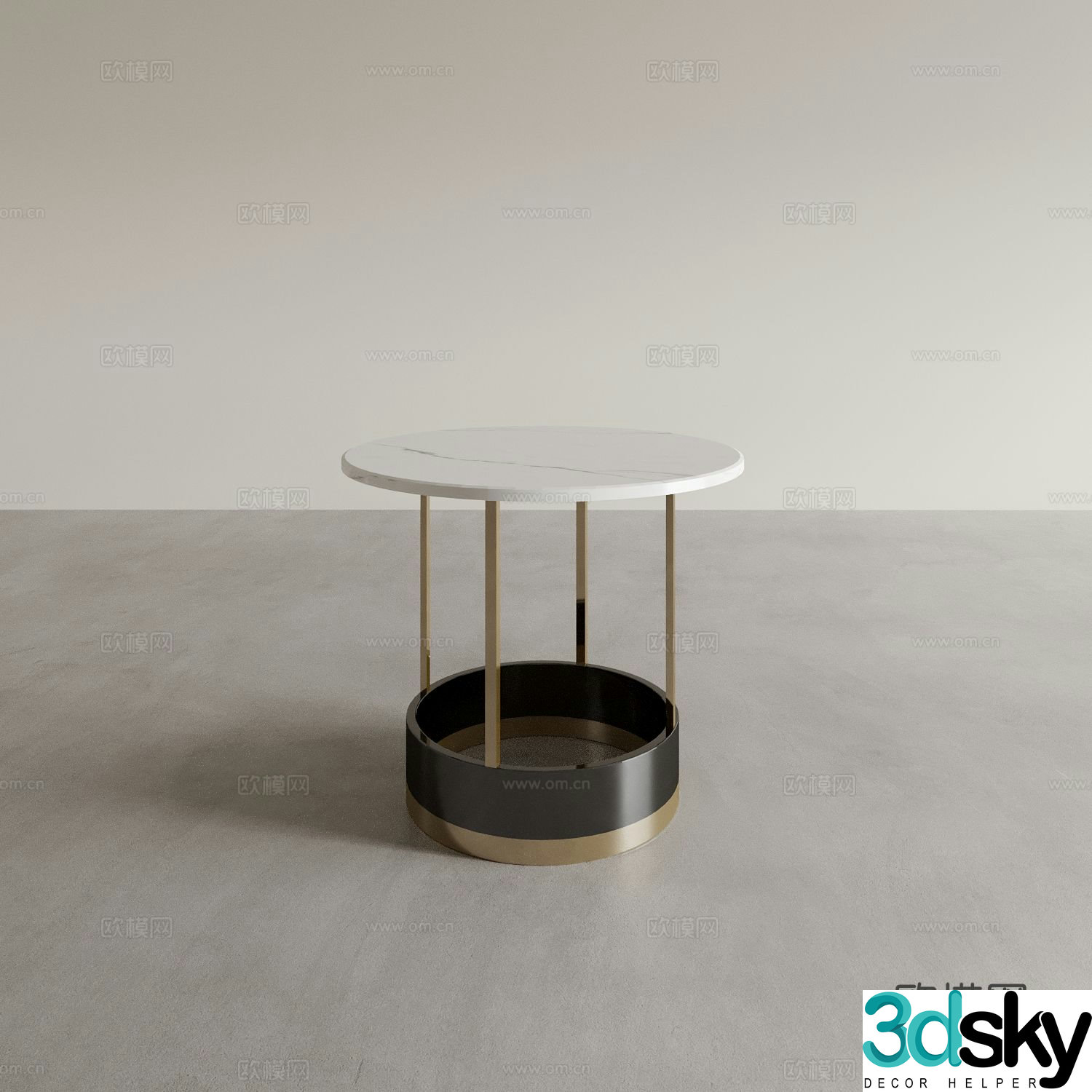 Modern side table round table corner table 3D model