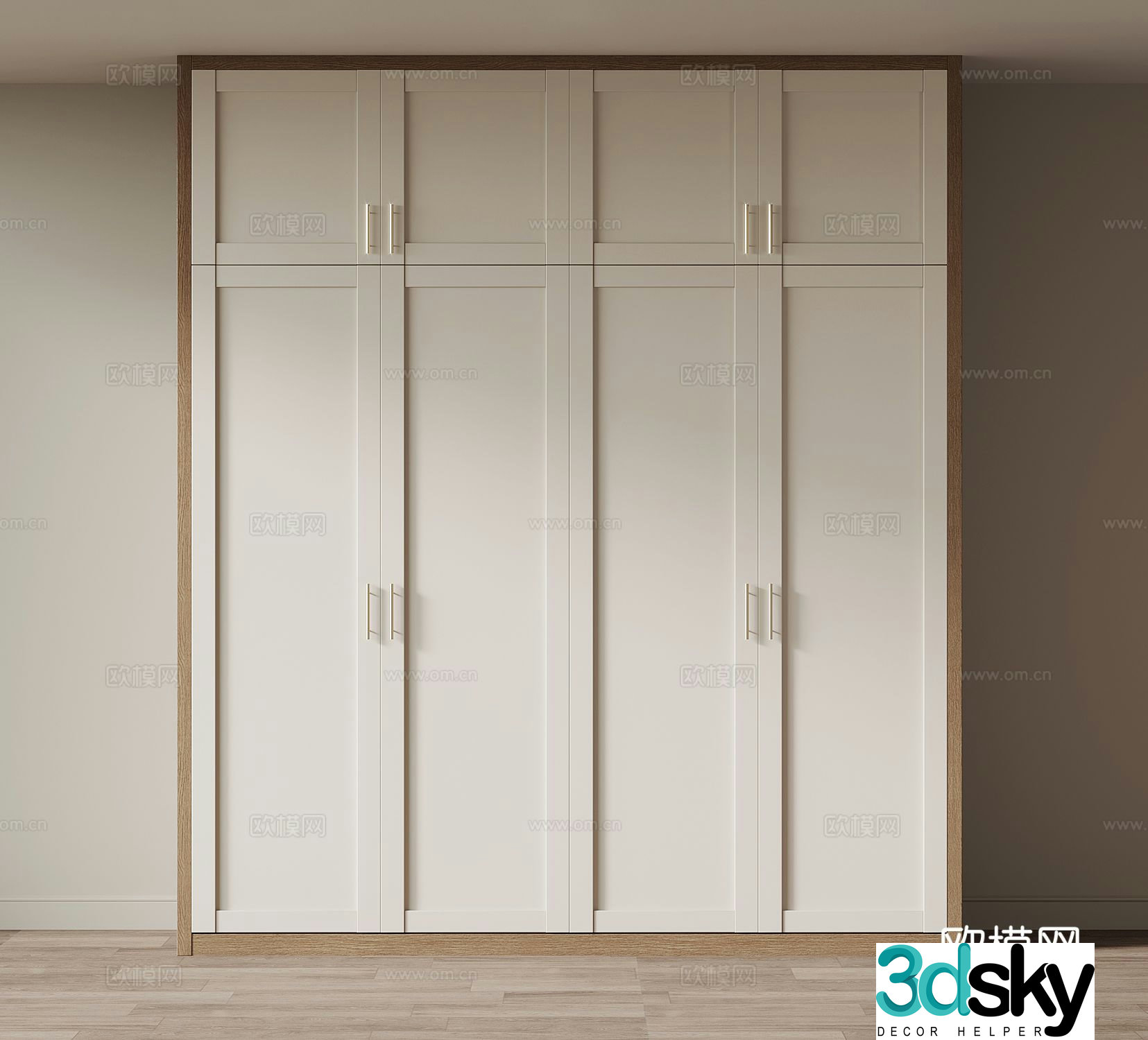 Cream style wardrobe 3d model