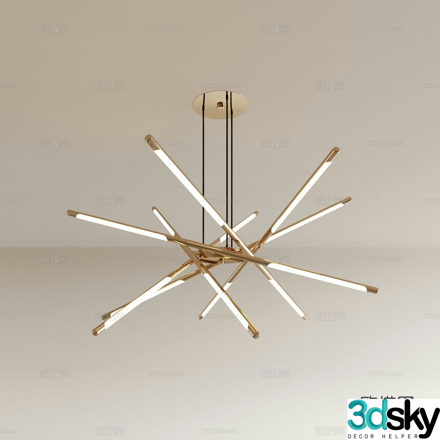 Light luxury chandelier dining room chandelier living room chandelier 3D model