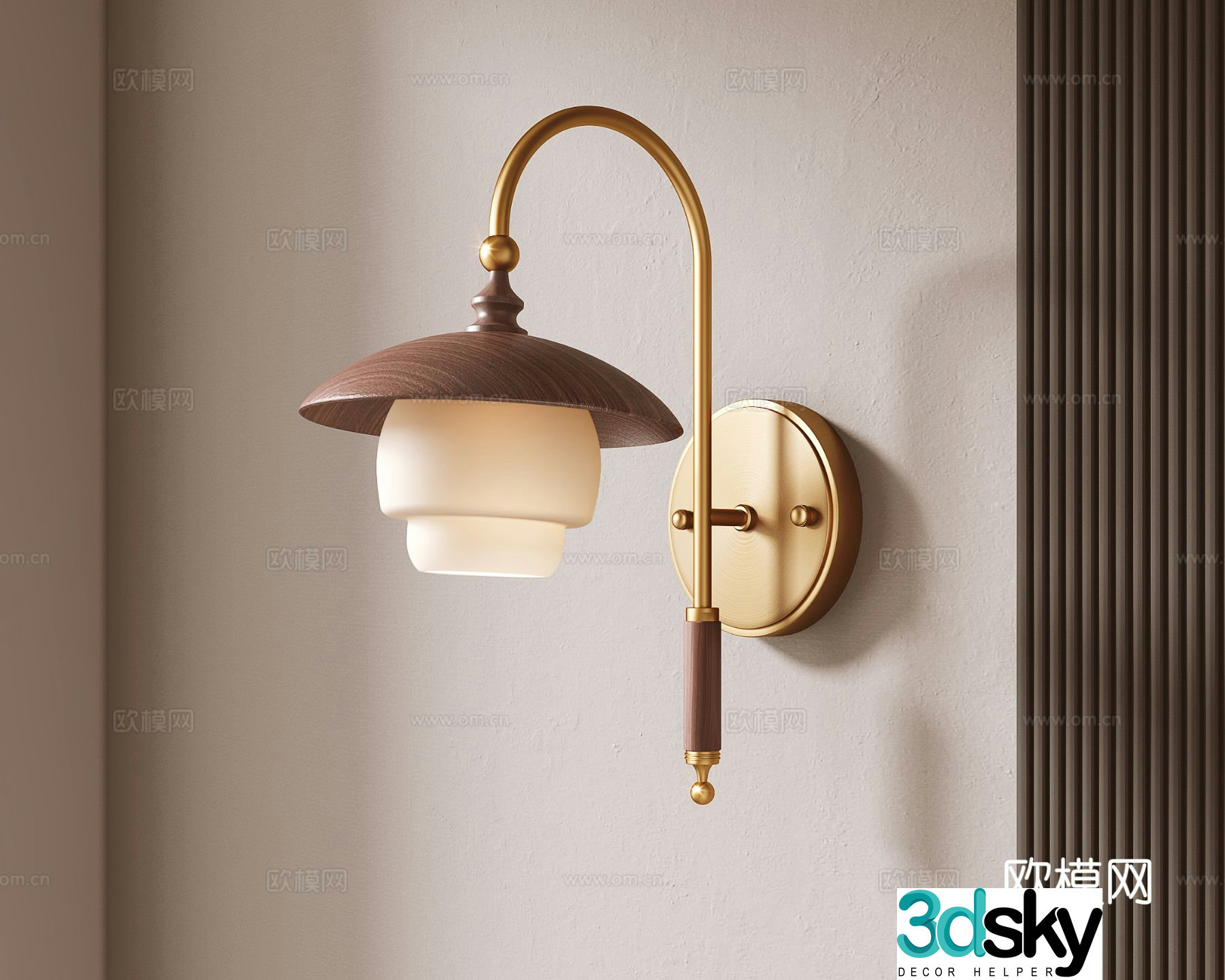 Medieval style wall lamp 3d model
