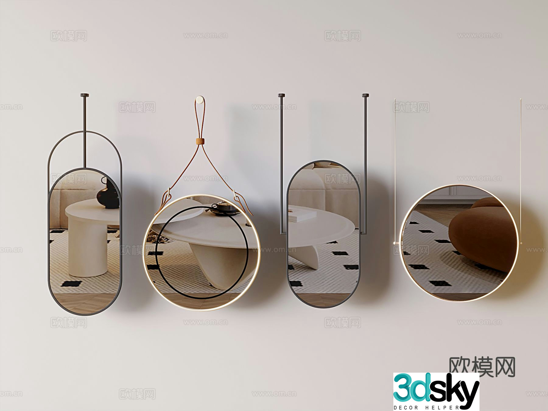 Modern mirror vanity mirror smart vanity mirror decorative mirror 3d model