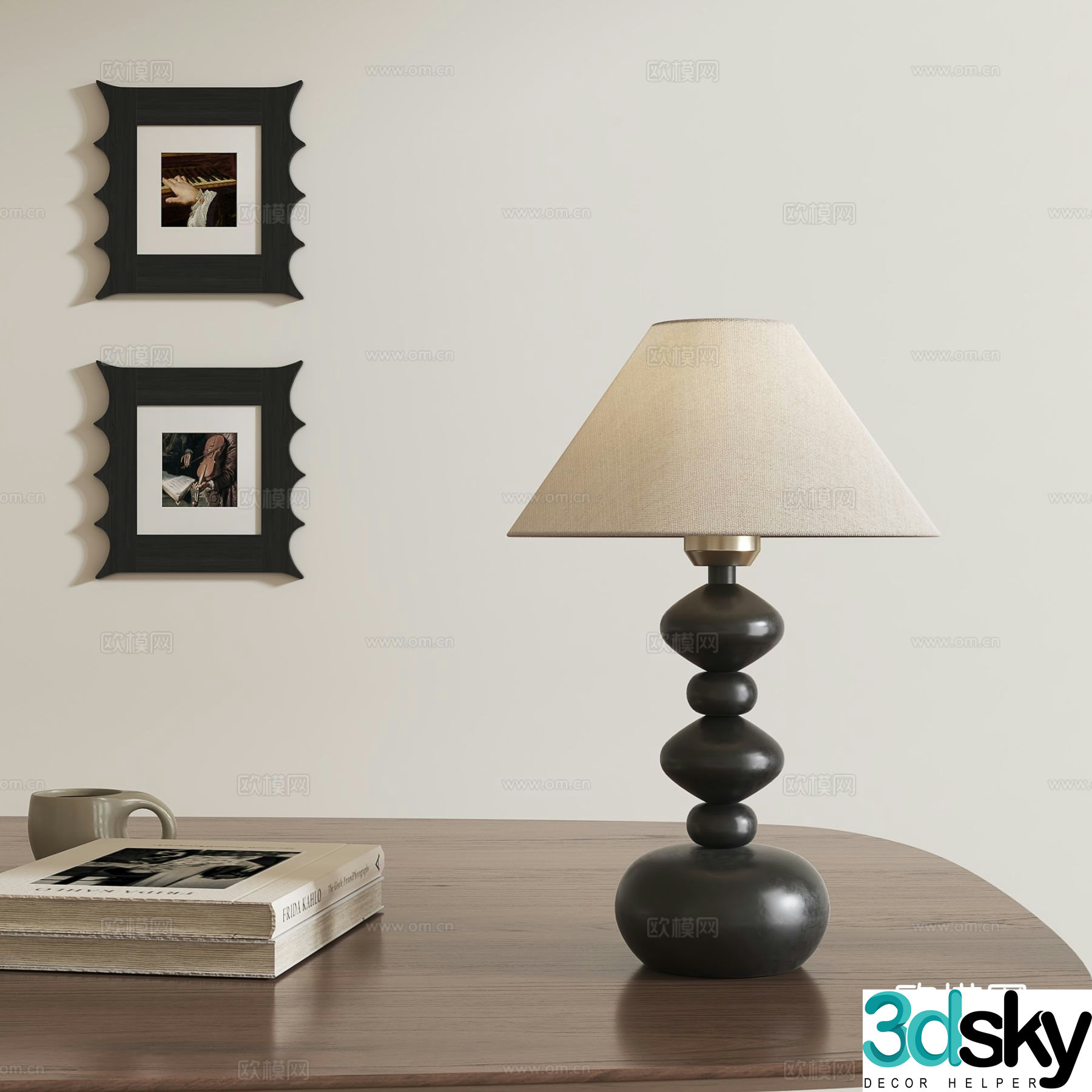 Medieval style desk lamp 3d model