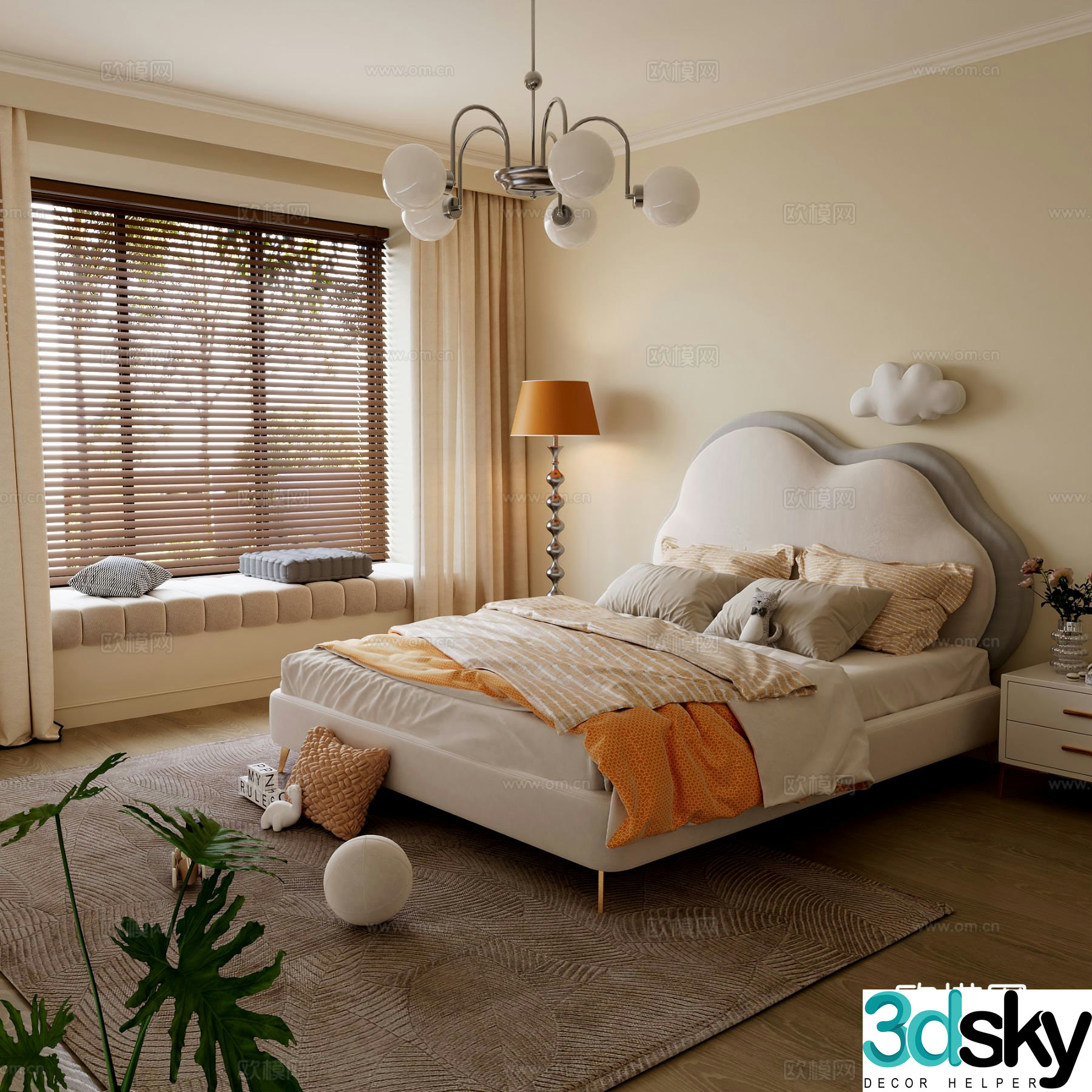 French style children’s bed 3d model