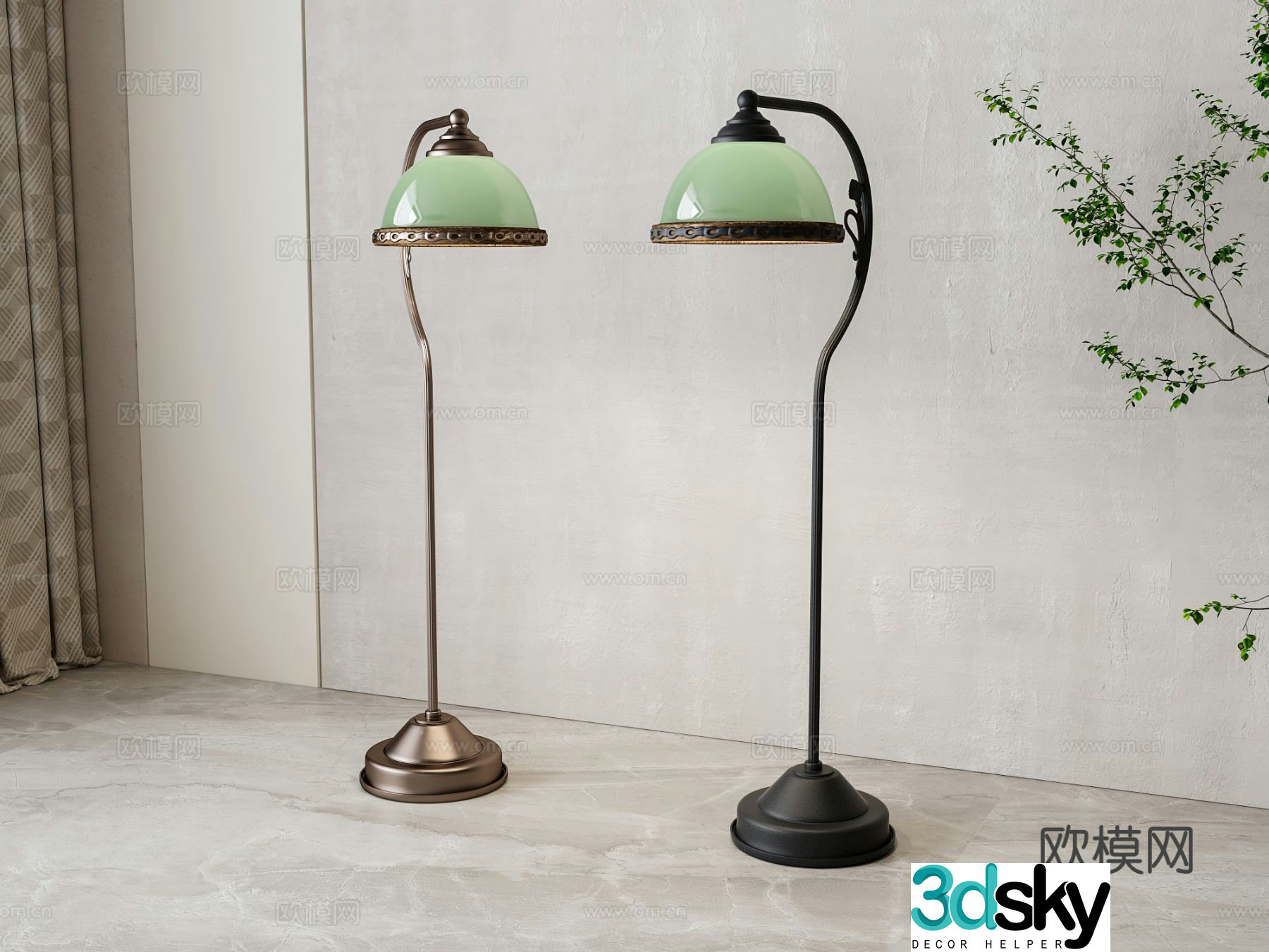 American floor lamp 3d model