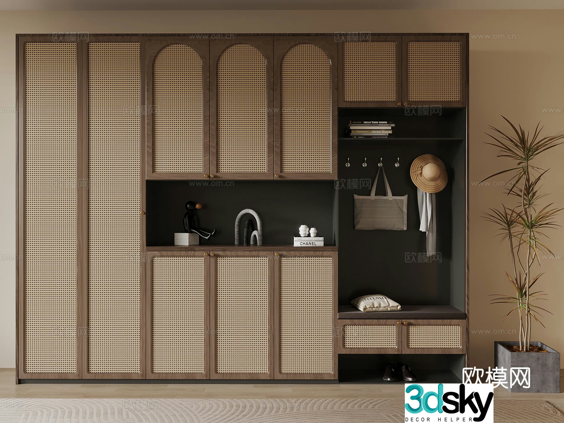 Wabi-sabi shoe cabinet 3d model