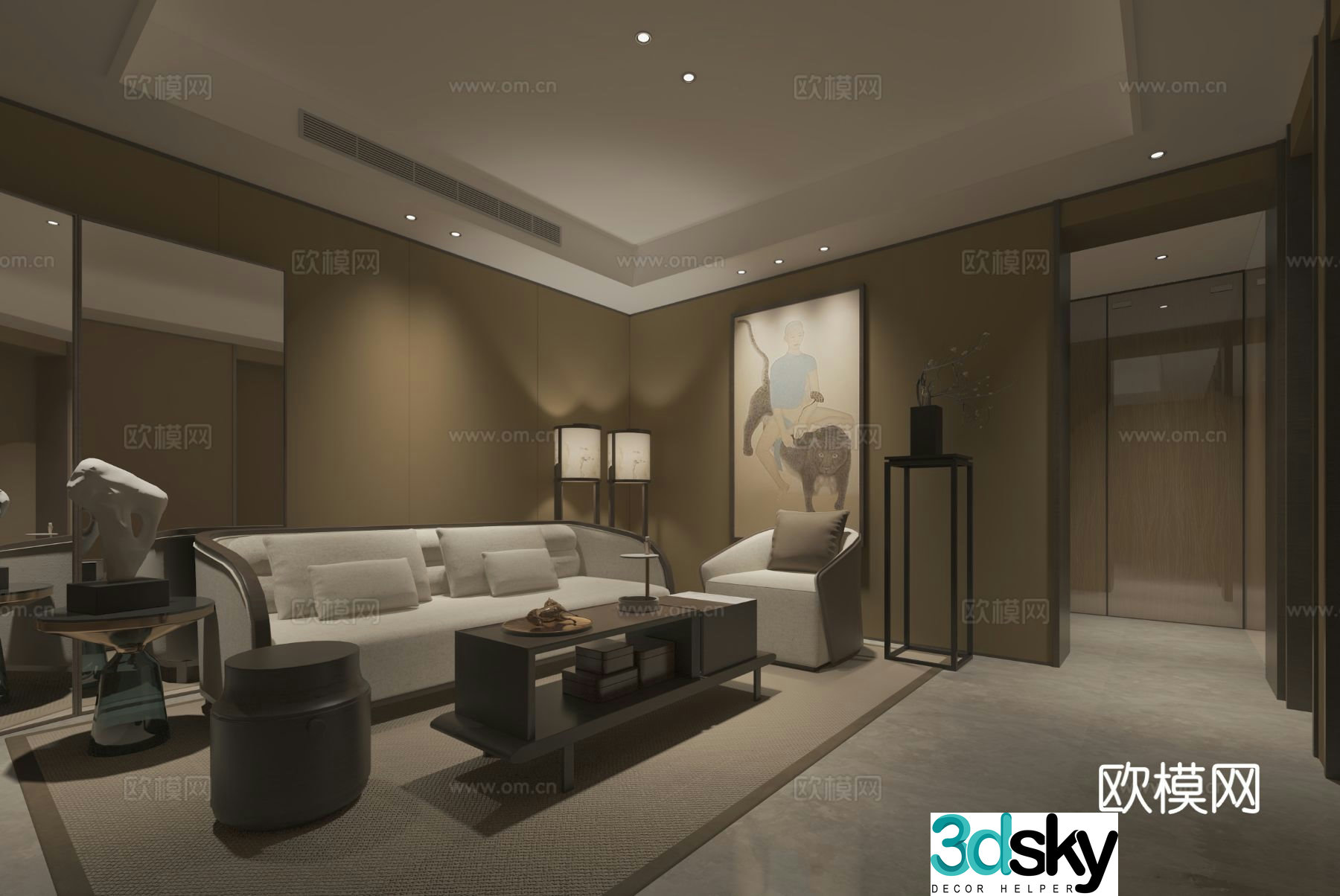 New Chinese style living room 3d model