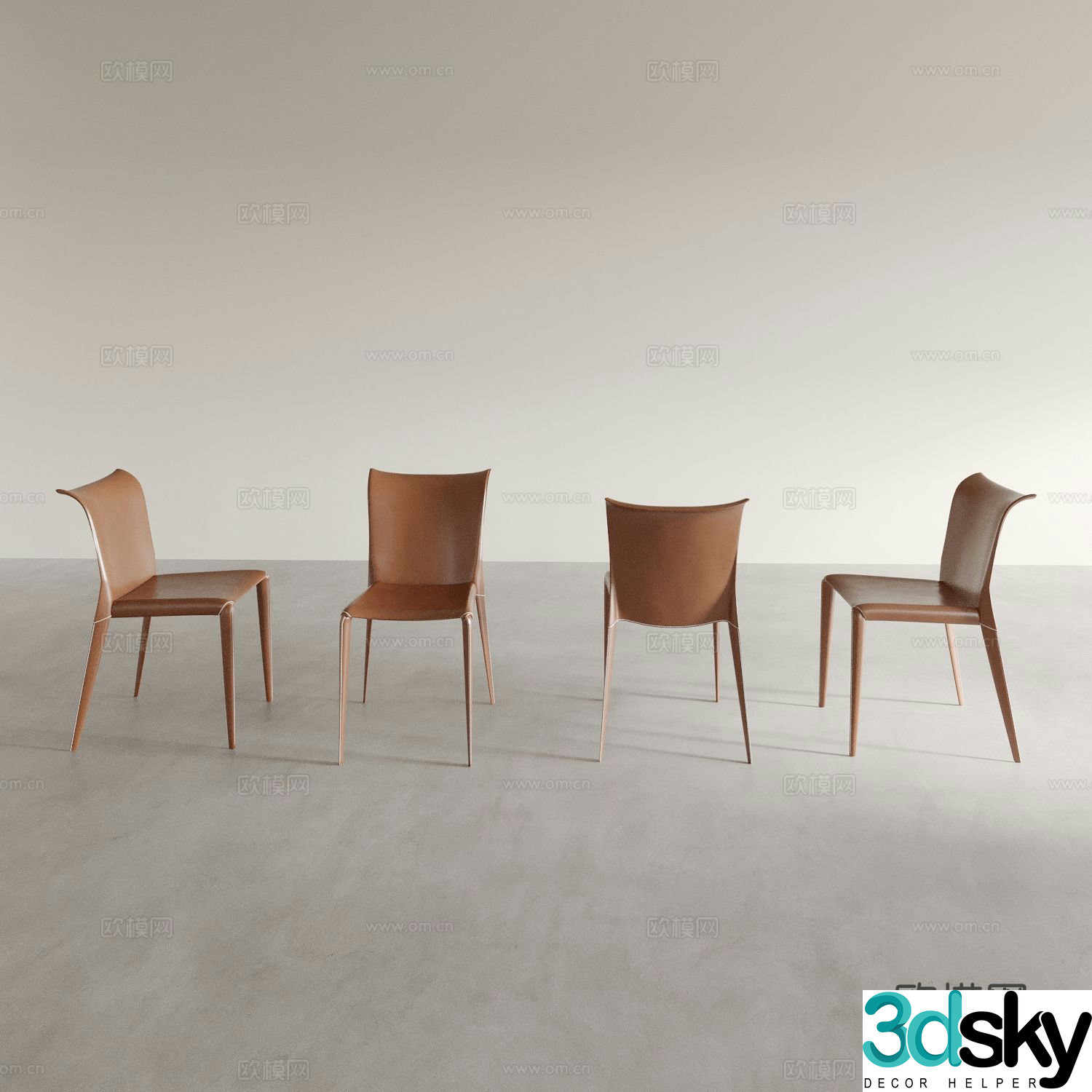 Dining chair tea chair leisure chair 3d model