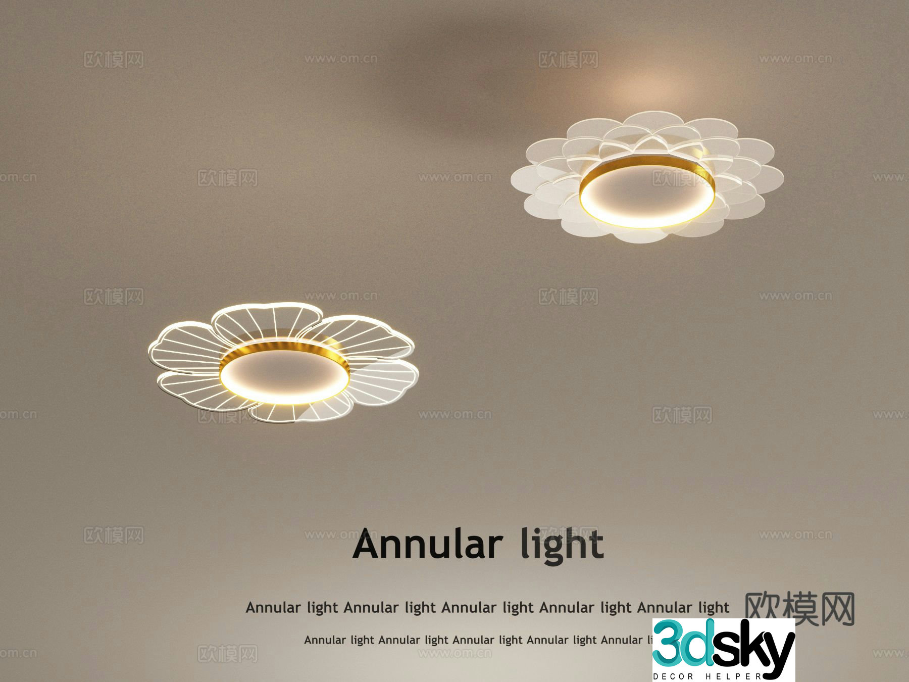 Cream style ceiling lamp flower ceiling lamp 3d model