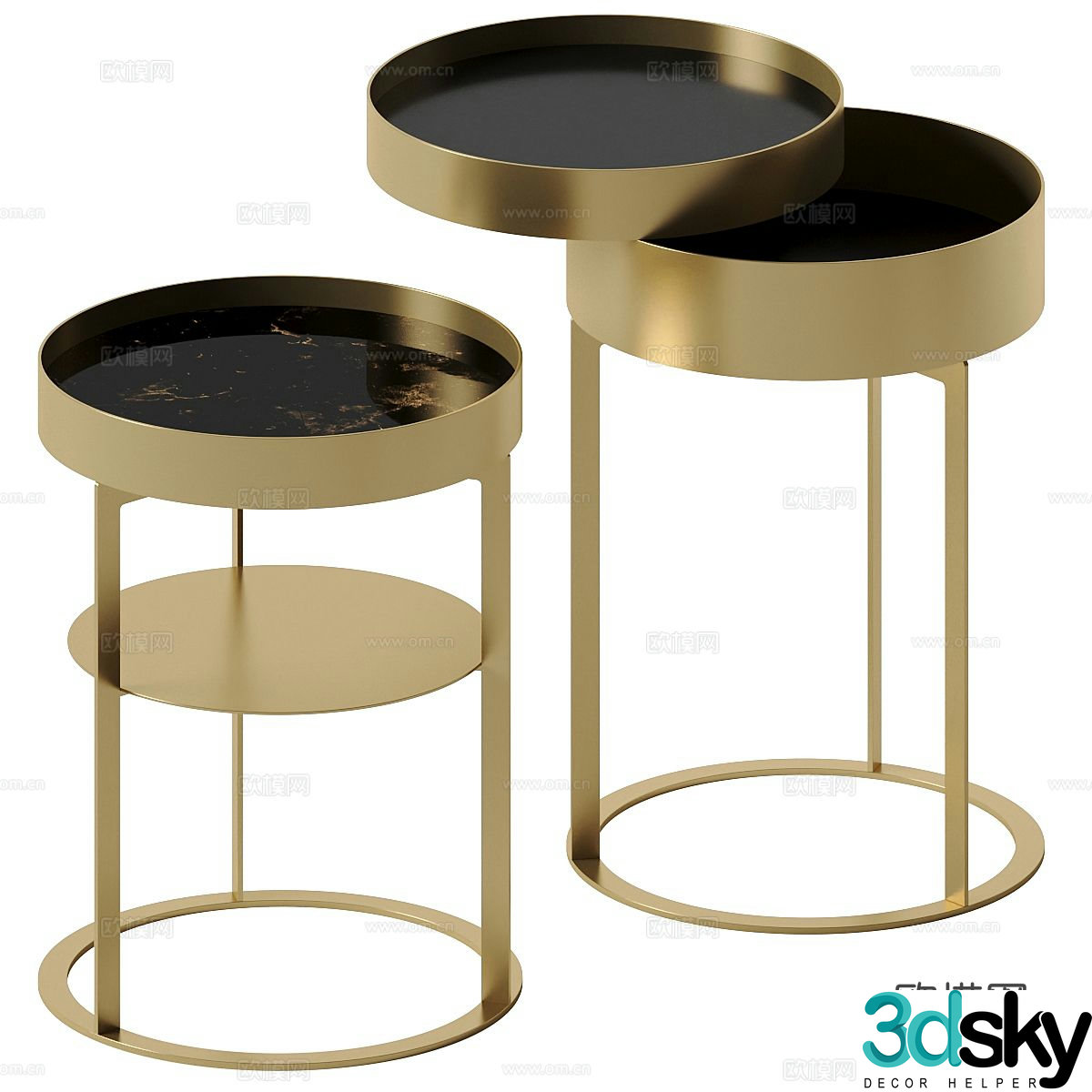 Modern metal side table corner table 3d model