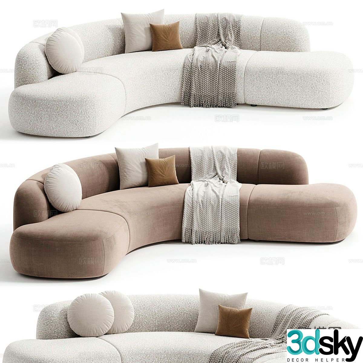 Modern curved sofa special shaped sofa 3d model