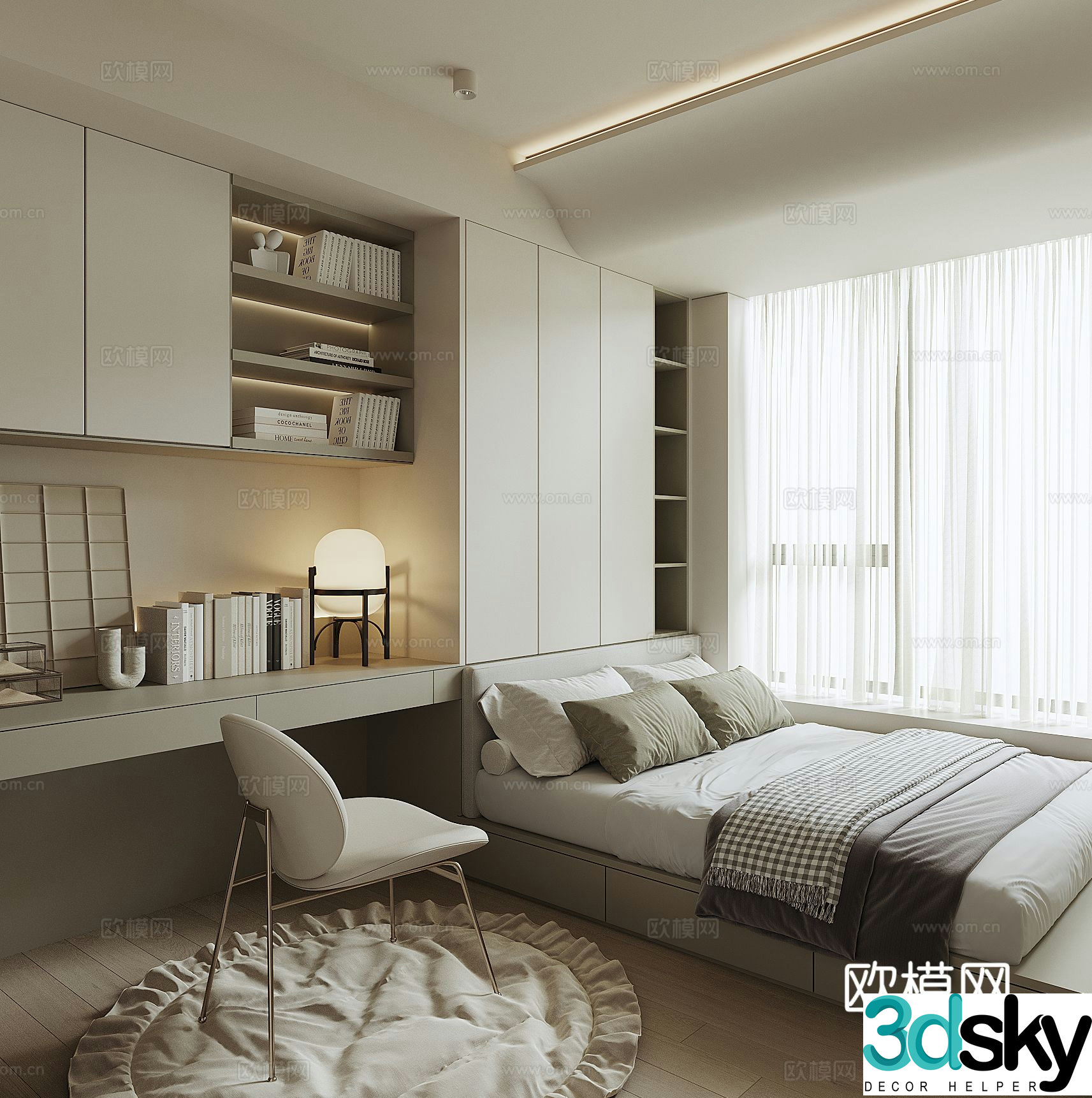 Modern tatami bedroom 3d model