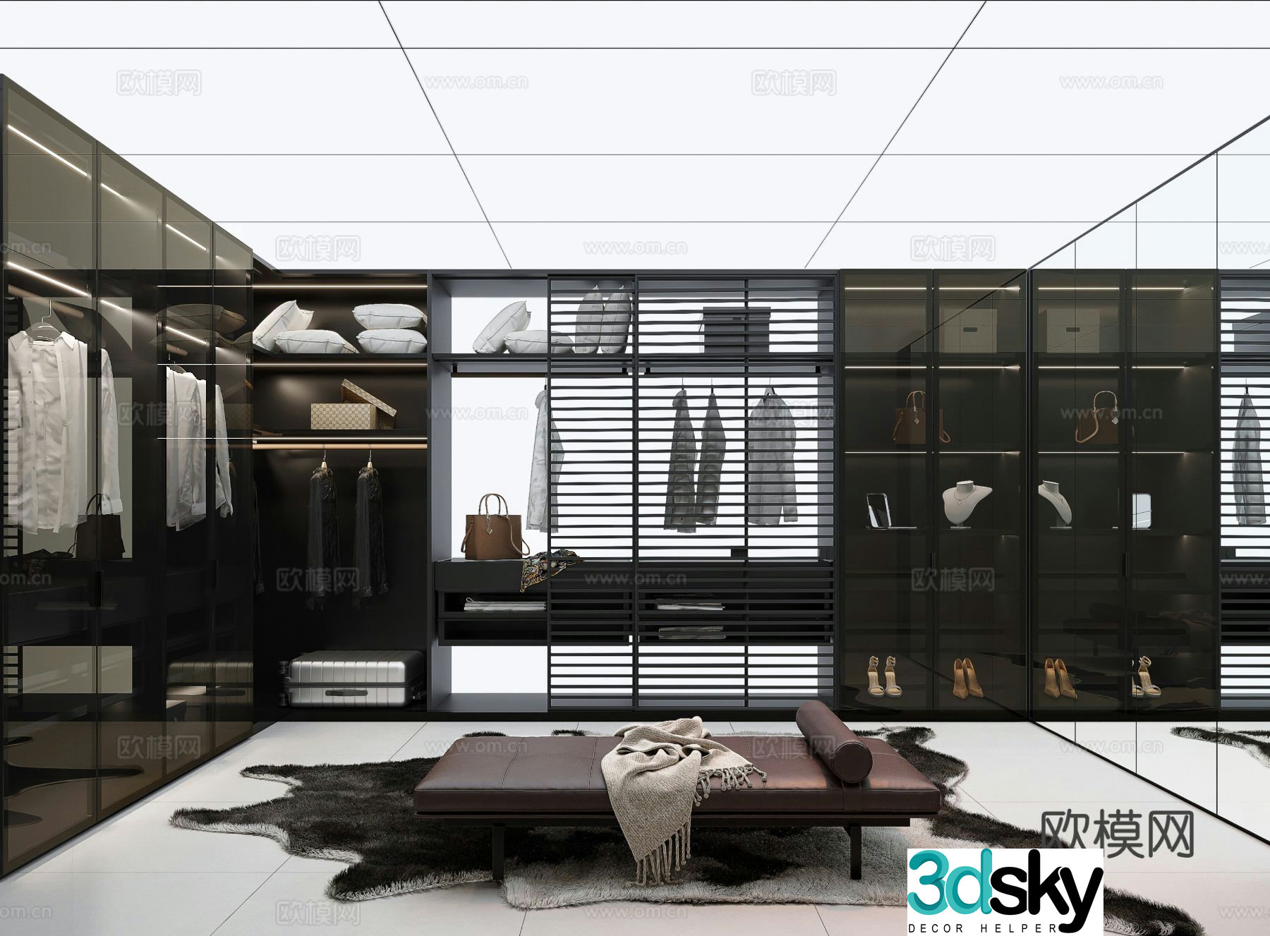 Modern cloakroom 3d model