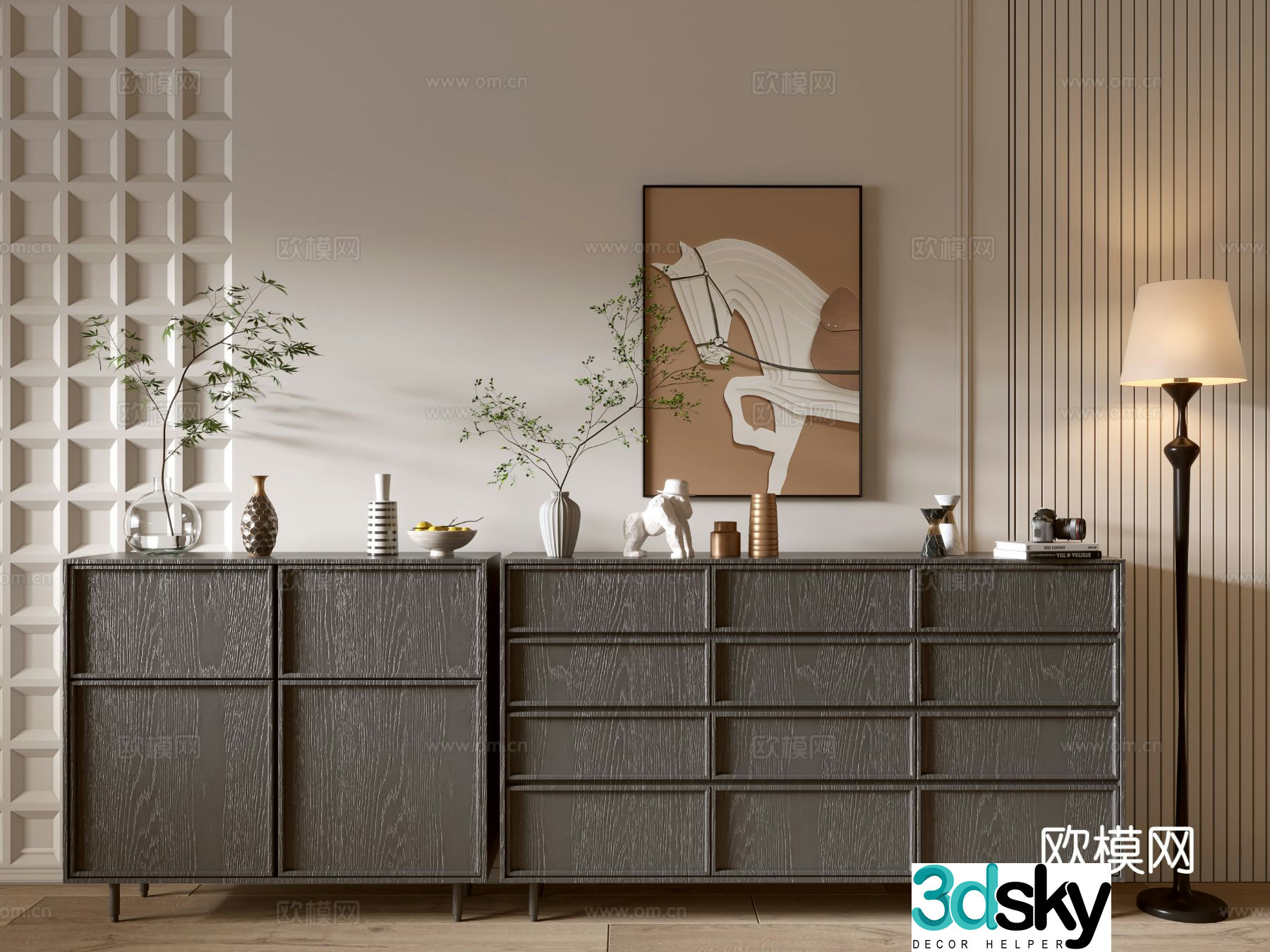 Modern entryway cabinet 3d model
