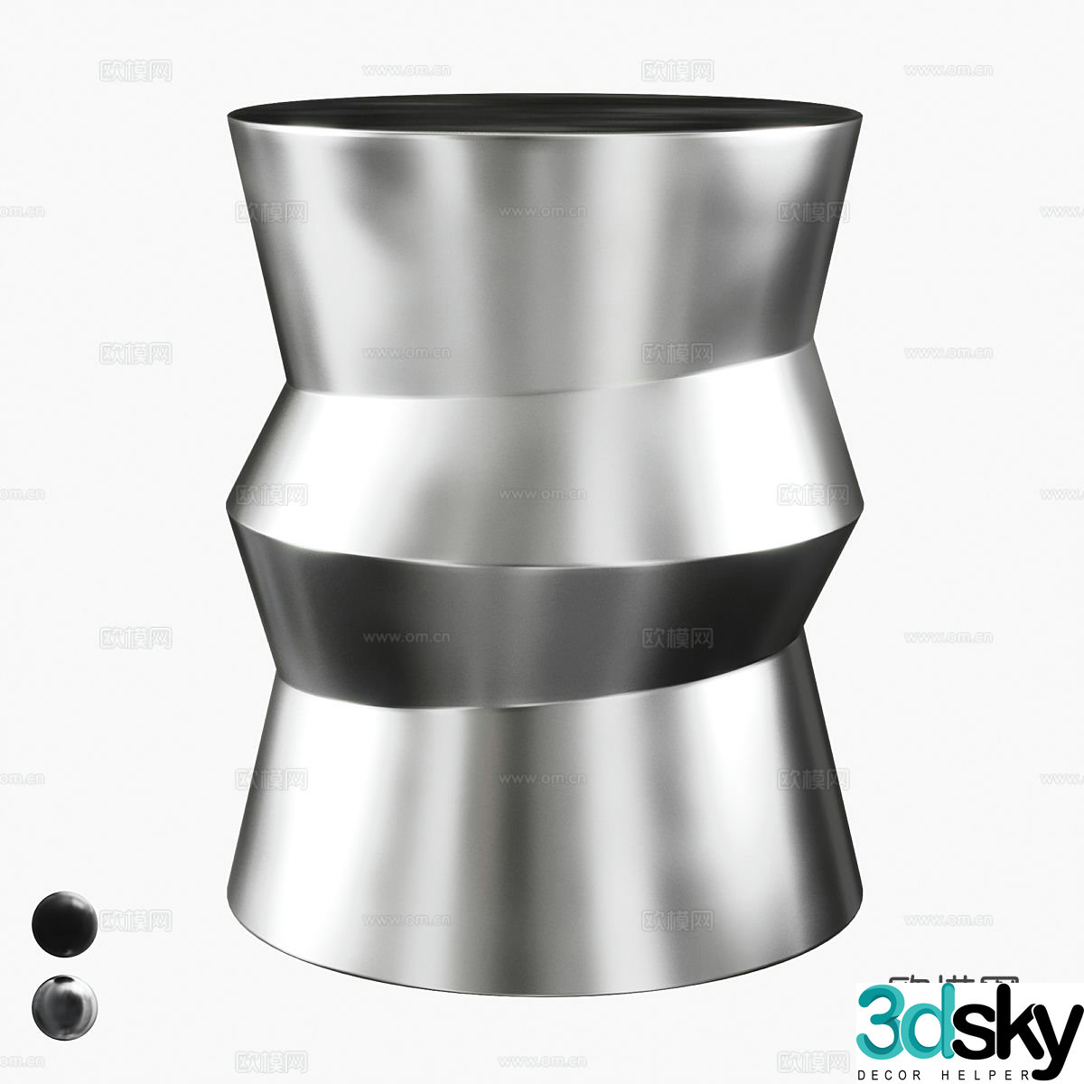 Modern corner table round table side table 3D model