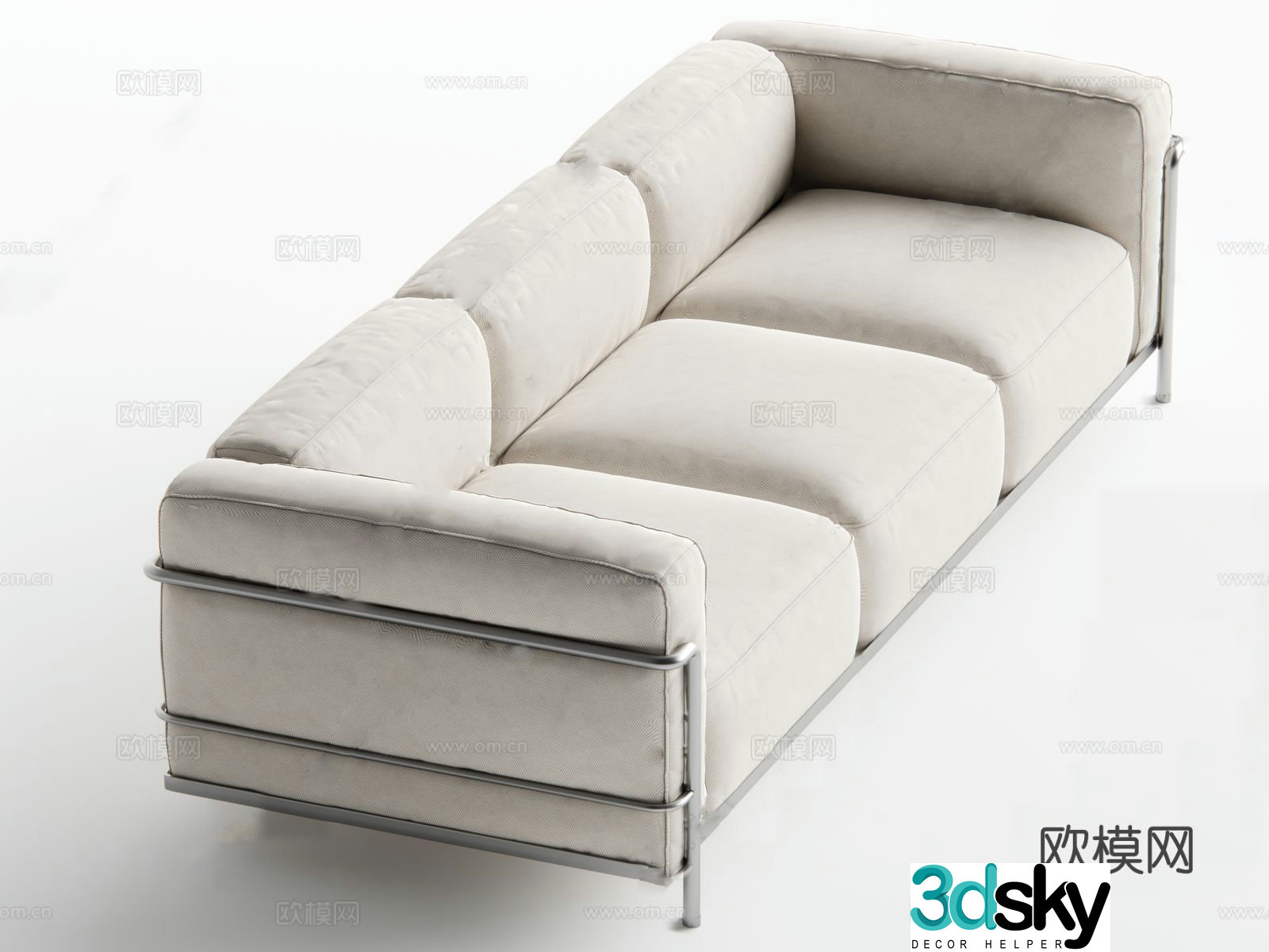 Three seater sofa living room sofa 3d model