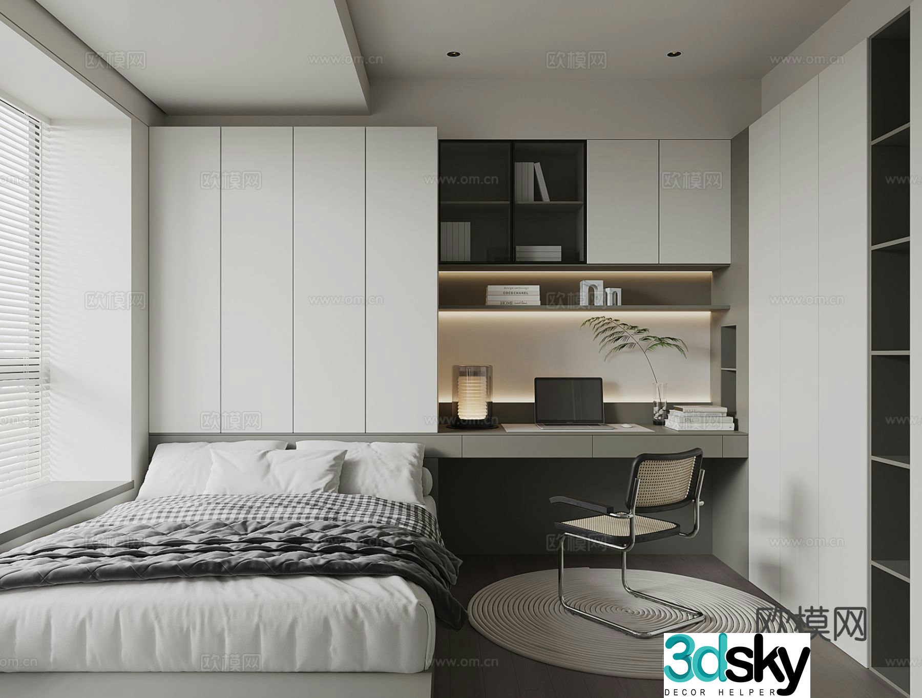 Modern tatami bedroom 3d model