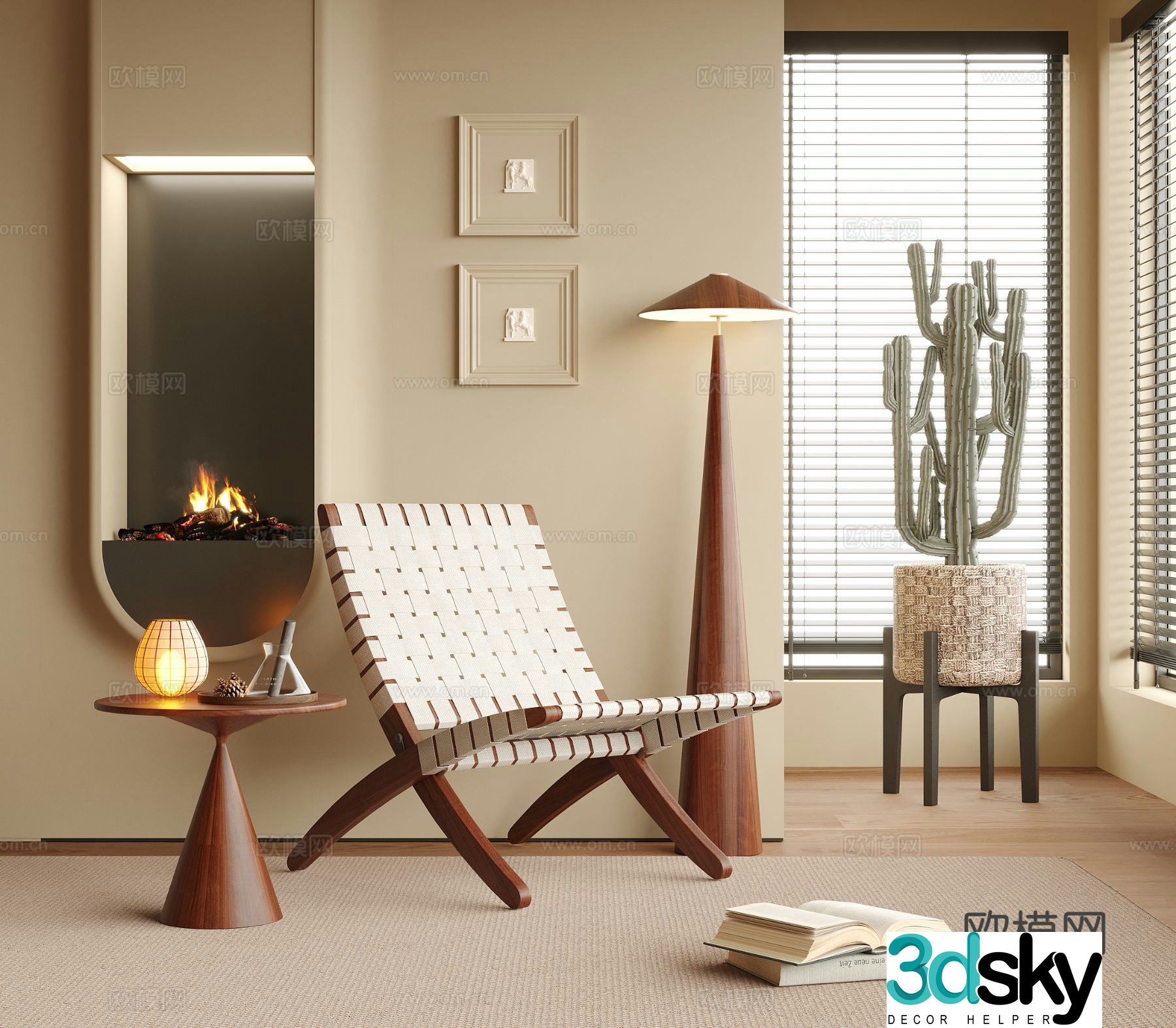 Medieval style chair leisure chair 3d model