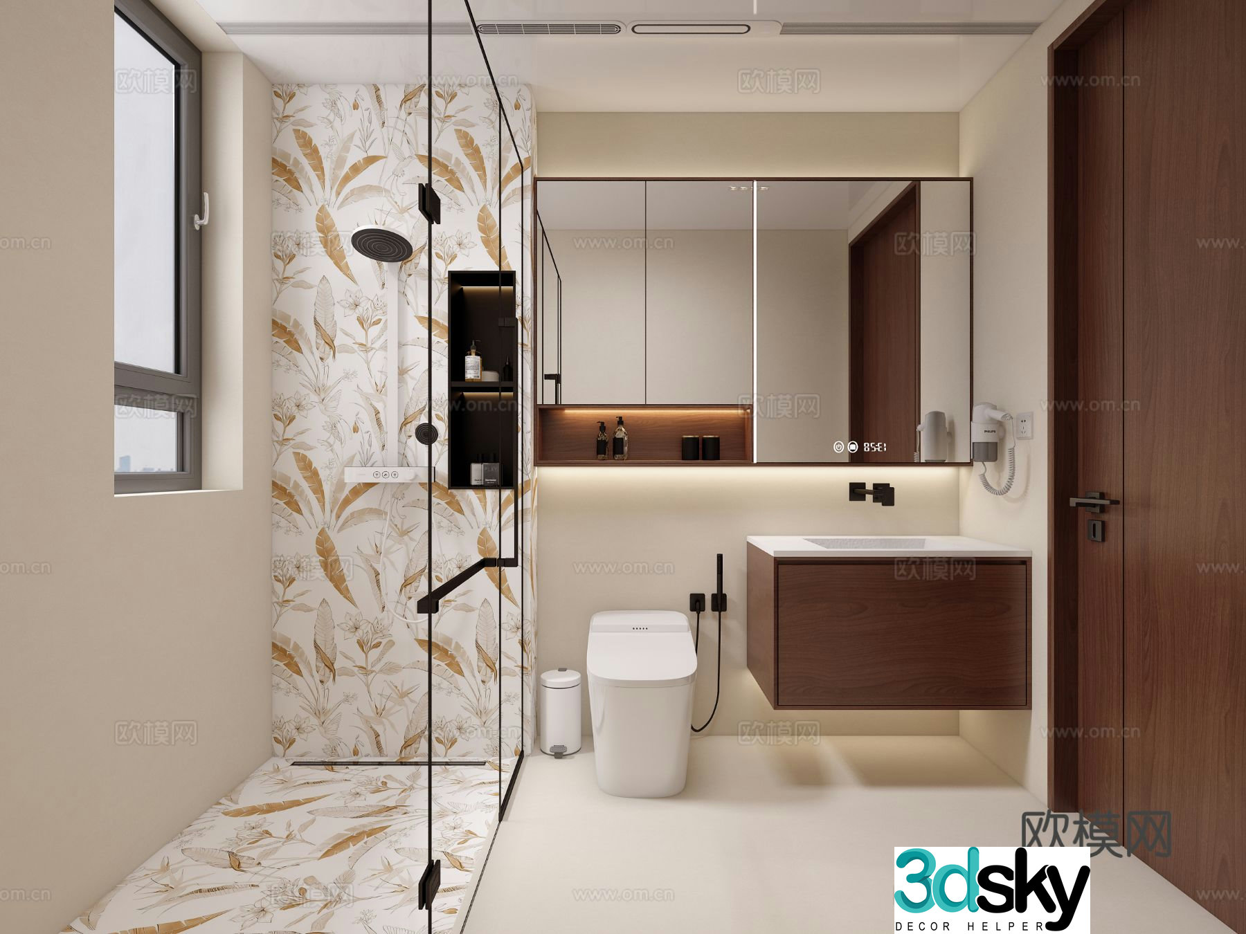 New Chinese style bathroom bathroom 3d model