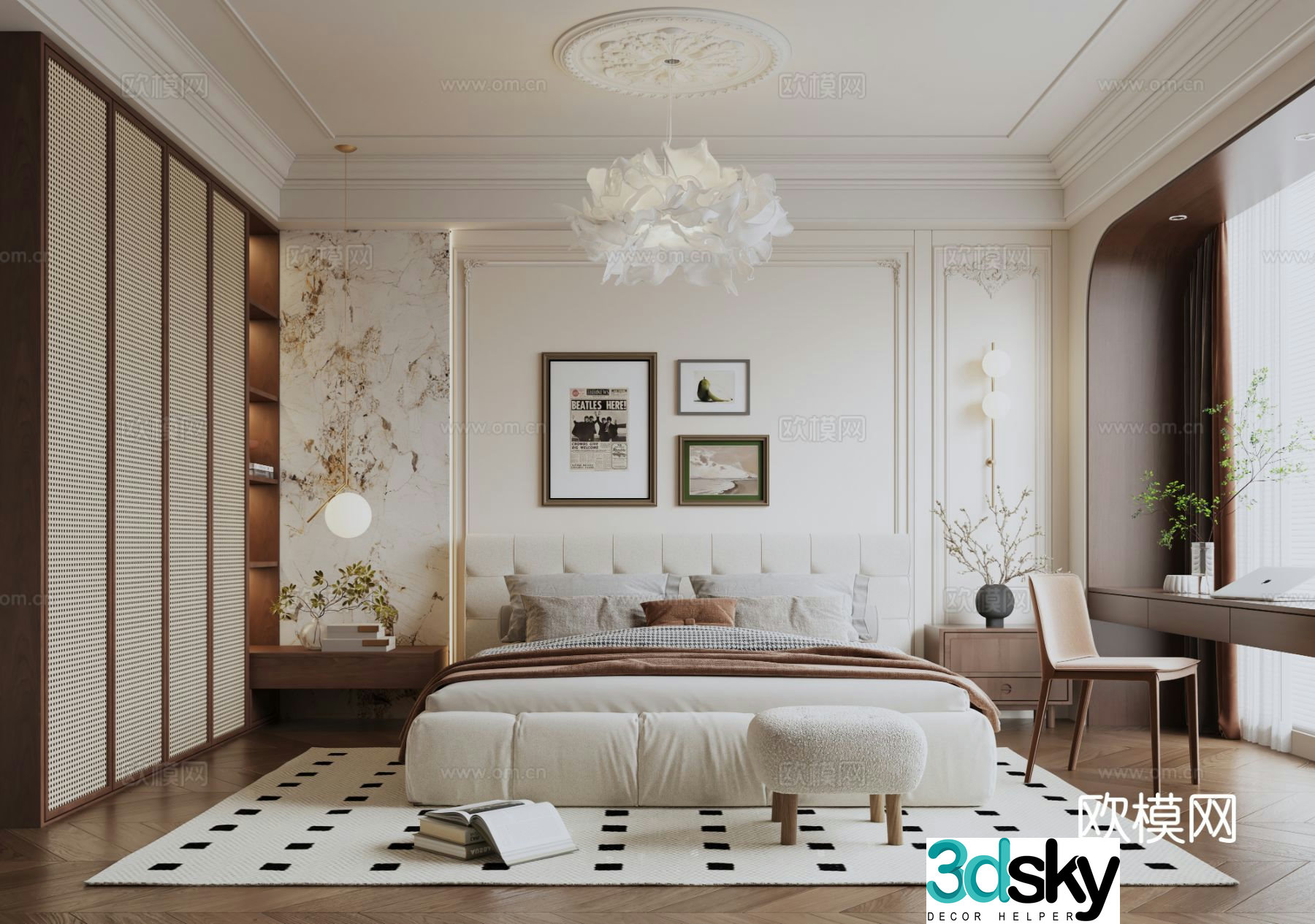French bedroom second bedroom 3d model