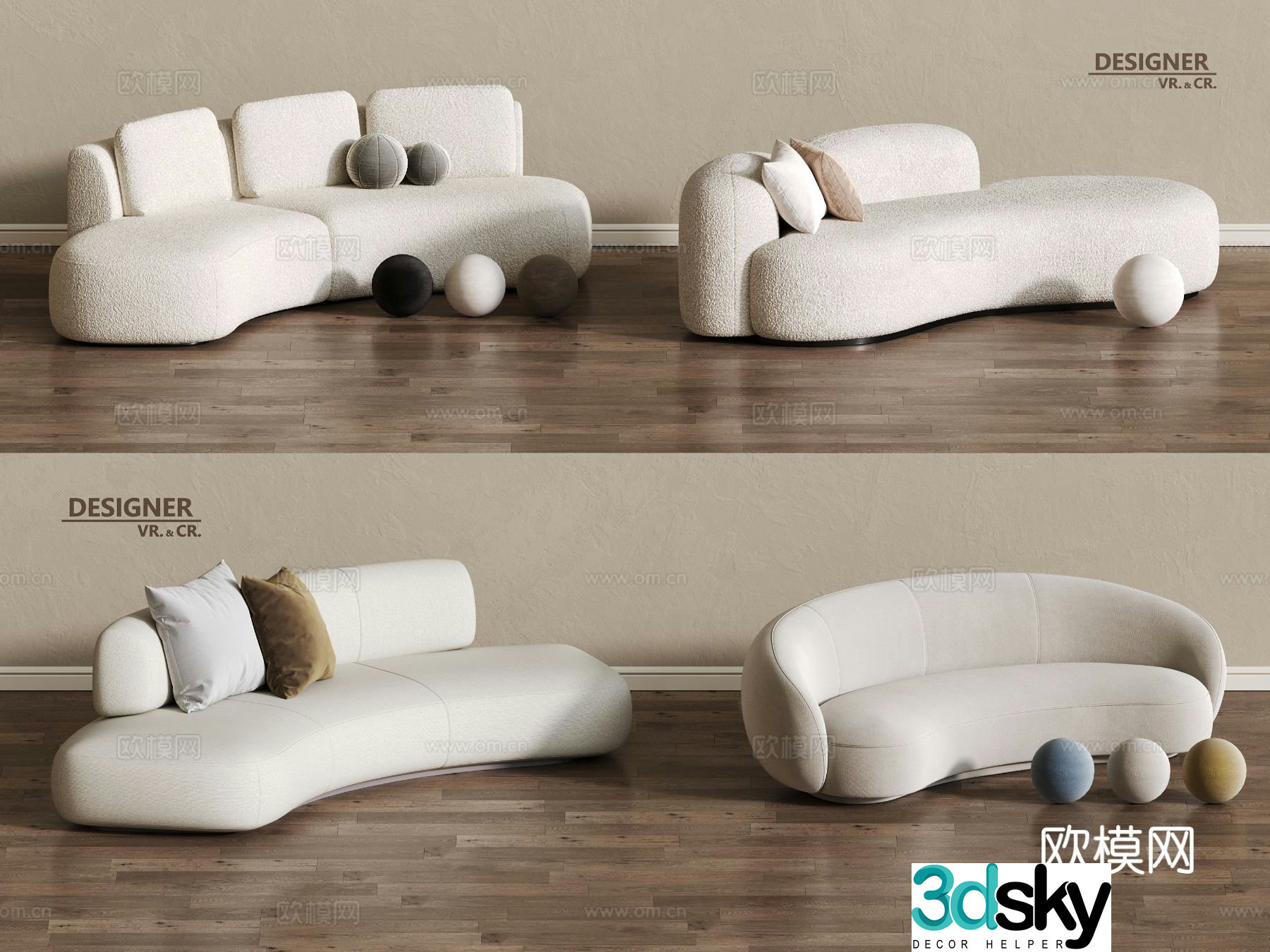 Special shaped sofa curved sofa 3d model
