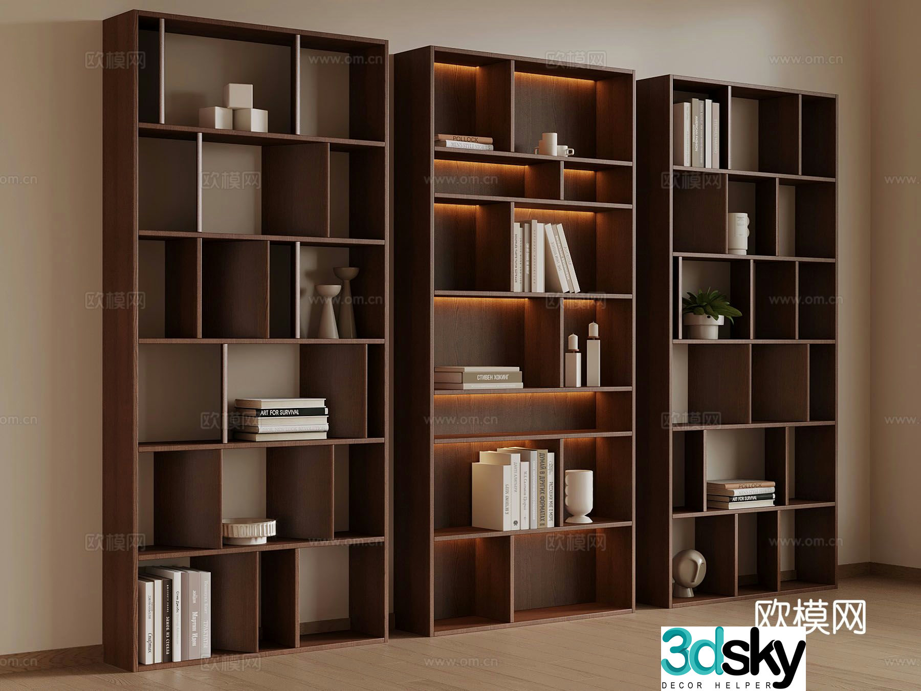 Medieval style bookcase bookshelf 3d model