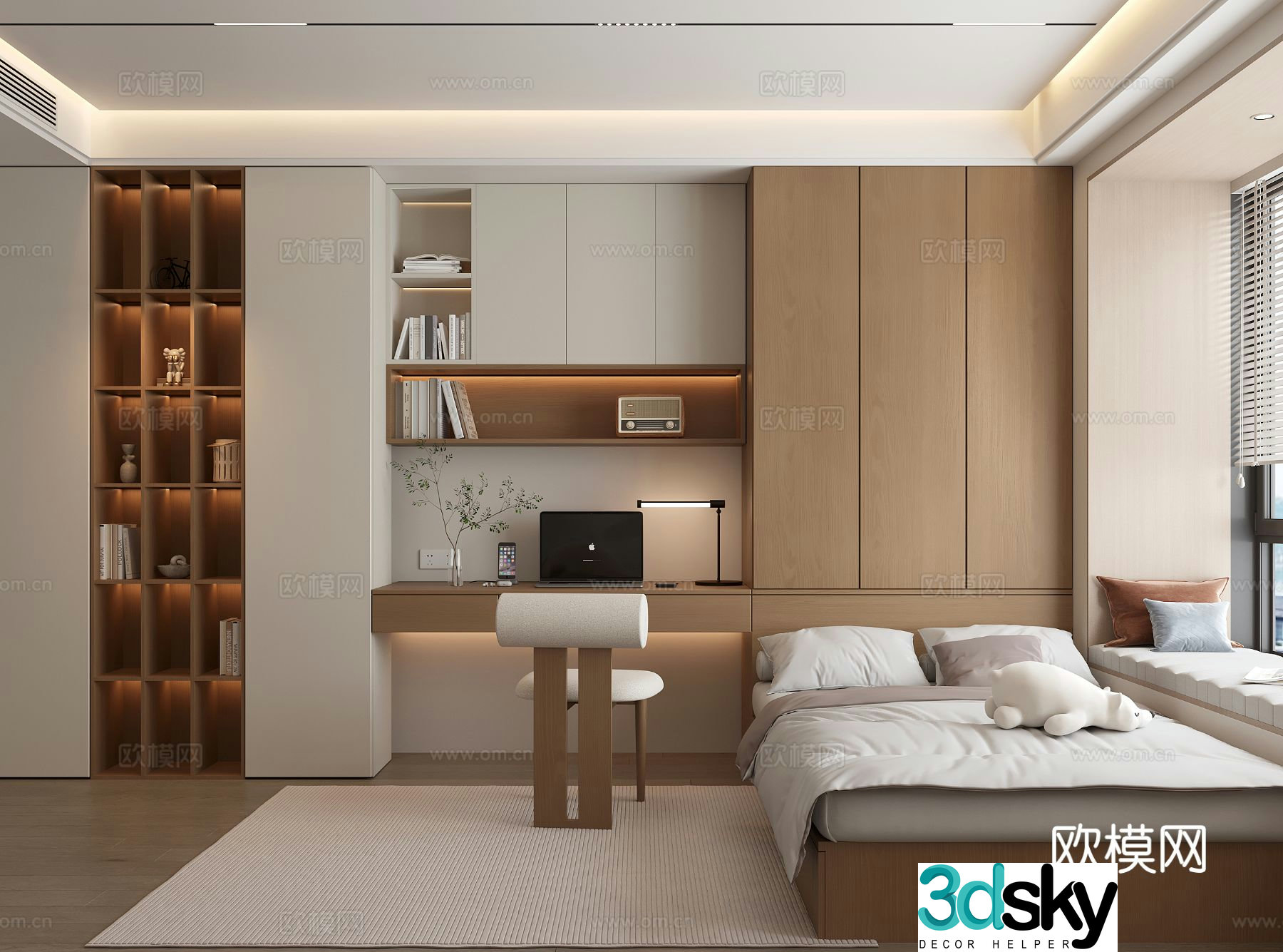 3d model of tatami bedroom and second bedroom
