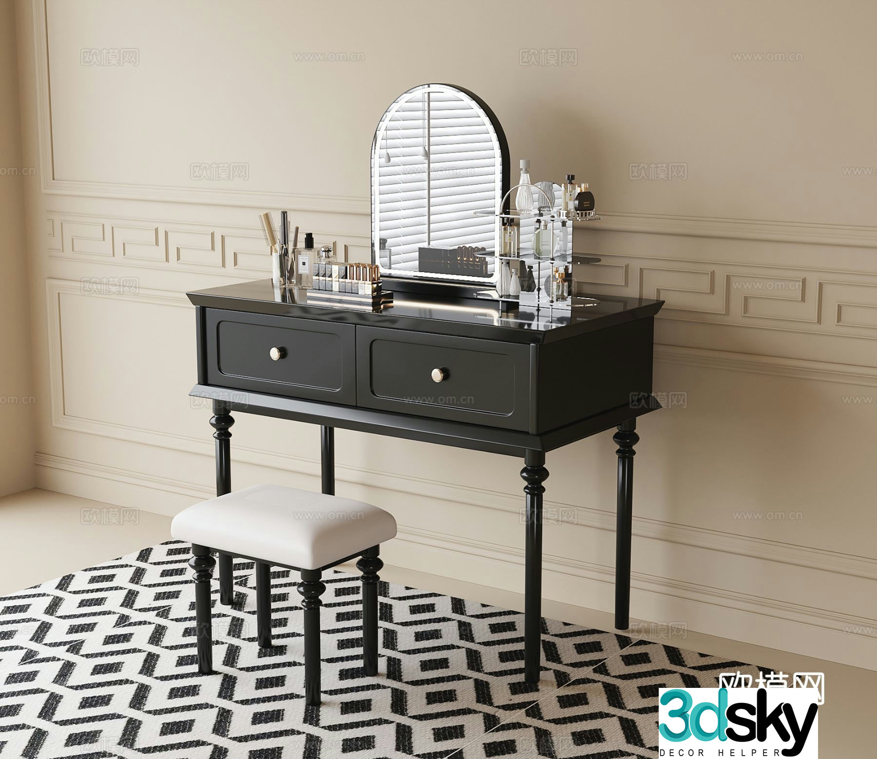 French dressing table dressing table 3d model