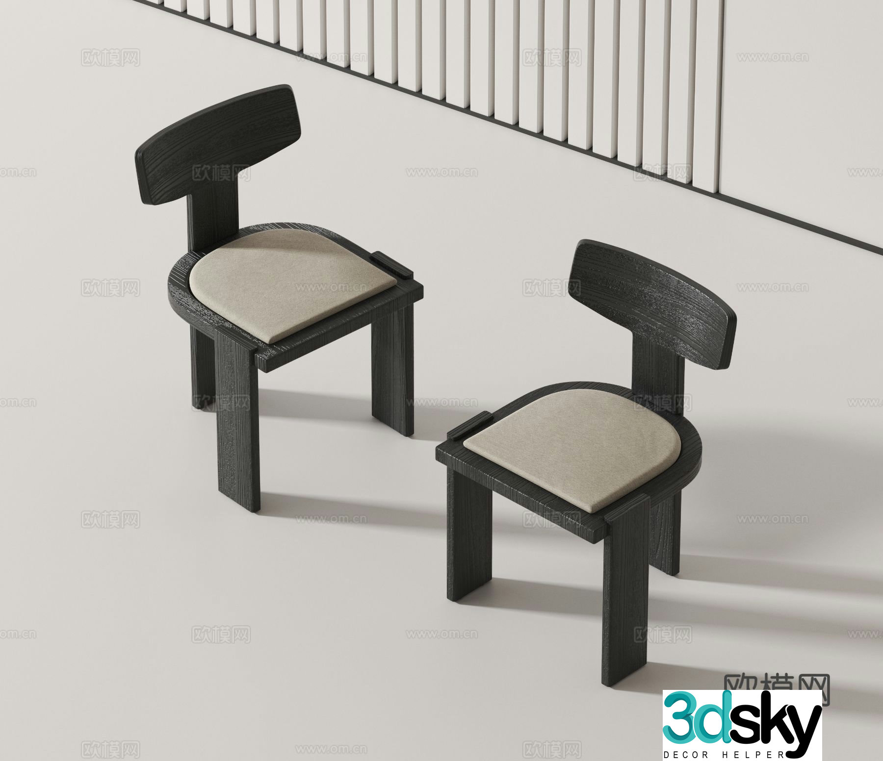Wabi-sabi chair dining chair 3d model