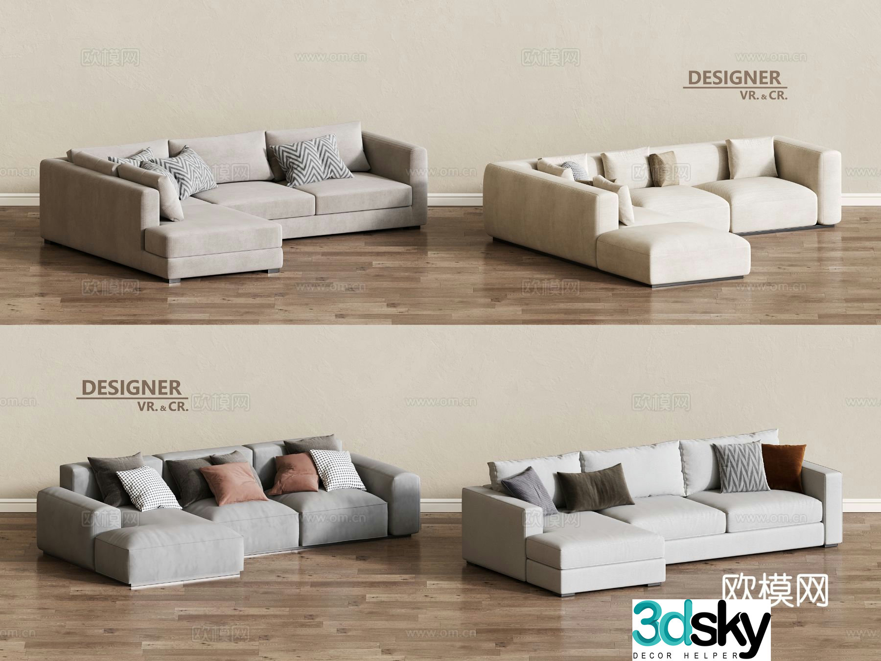 Three seater sofa corner sofa 3d model