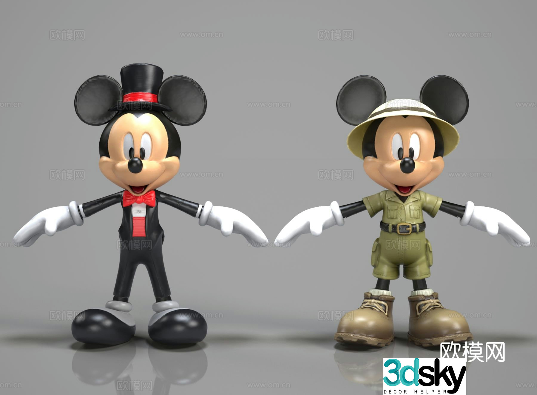 Mickey Mouse trendy toy sculpture doll cartoon ornament 3d model