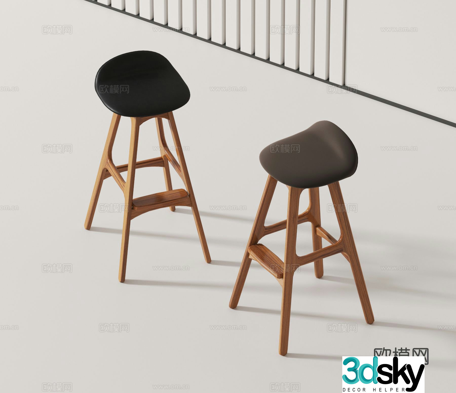 Wabi Sabi bar stool bar stool high stool 3d model