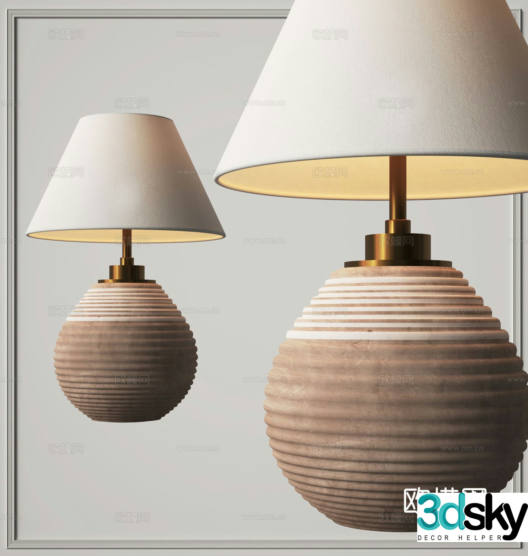 Wabi-sabi table lamp bedside table lamp 3d model