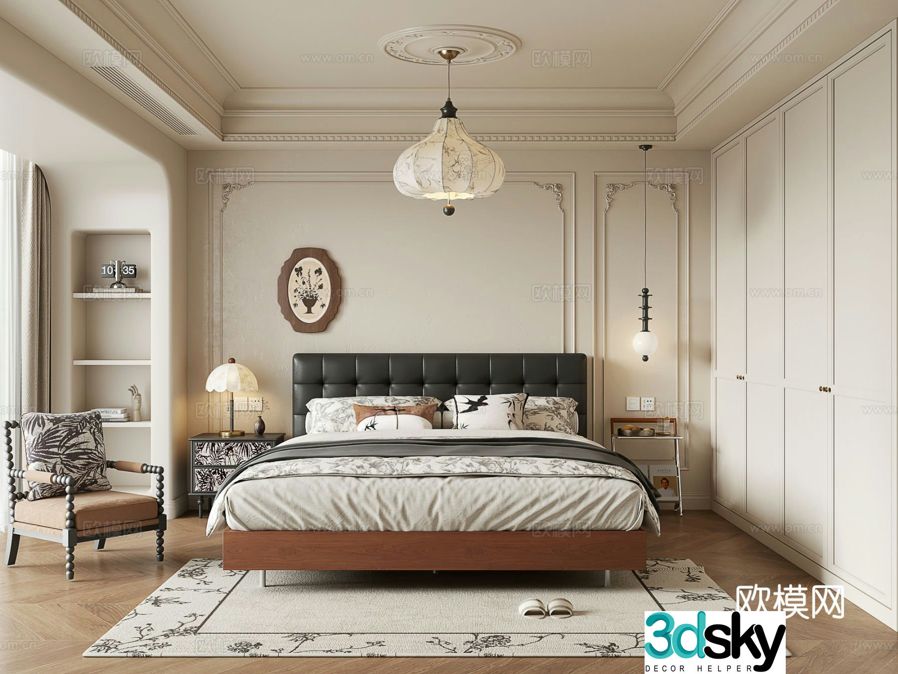 French bedroom master bedroom 3d model