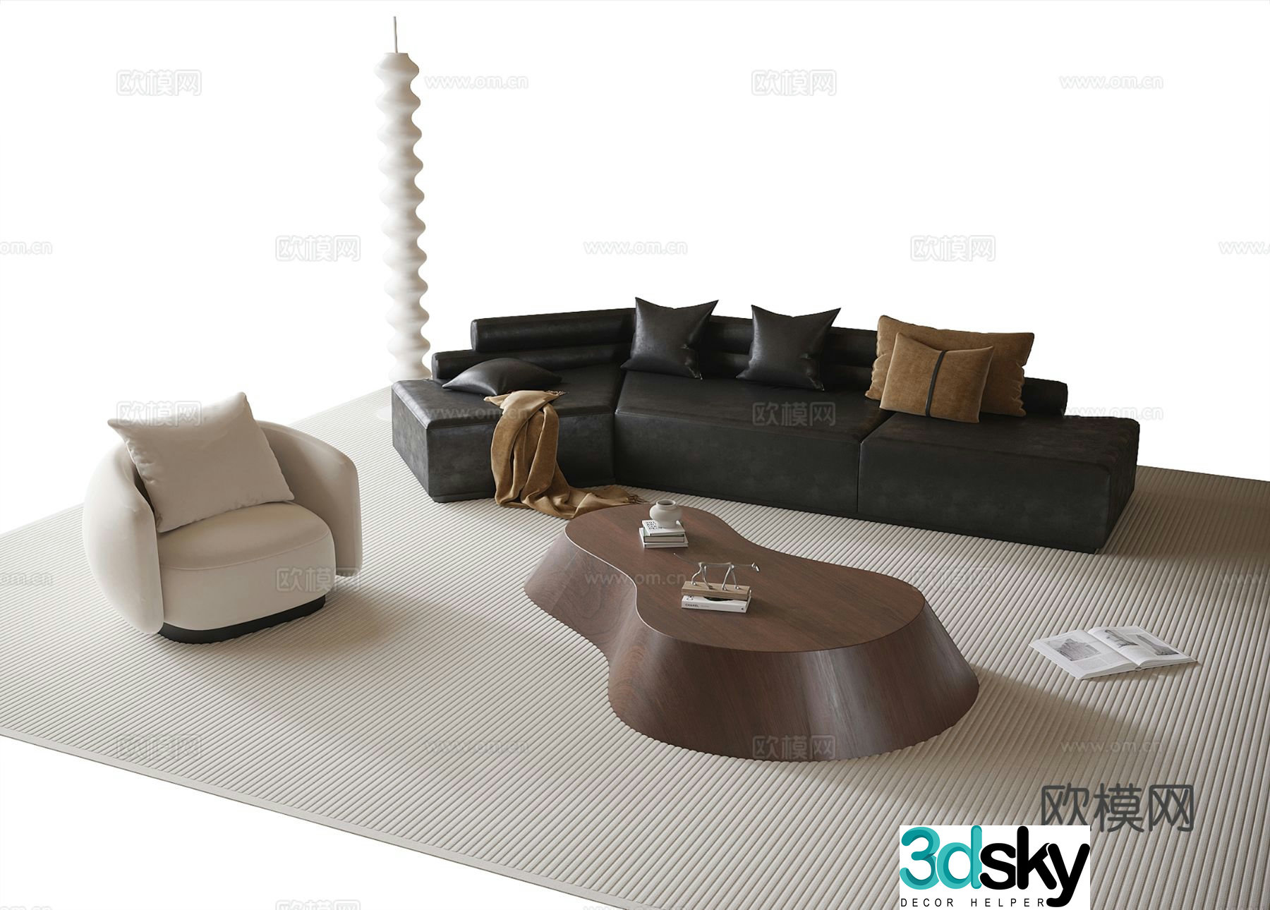 Modern sectional sofa 3d model
