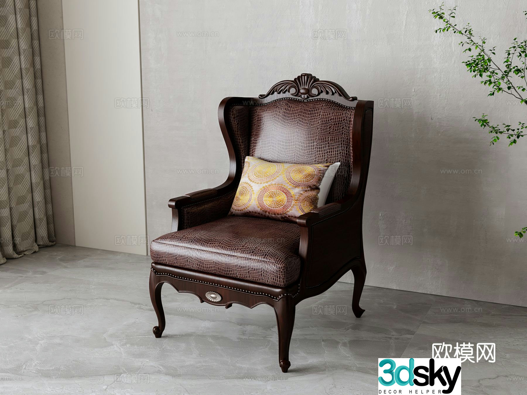 American chair leisure chair 3d model
