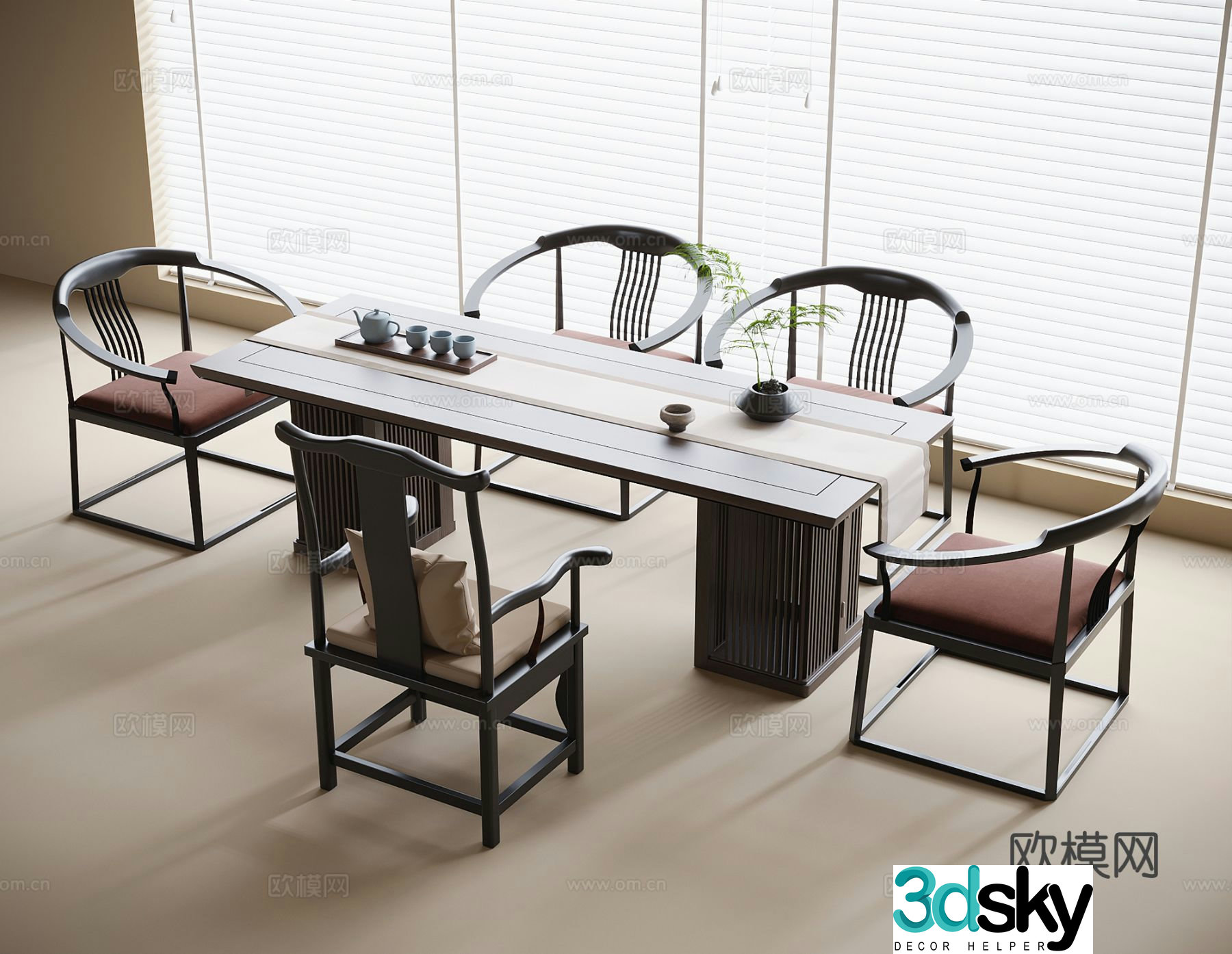 Chinese tea table tea table 3d model