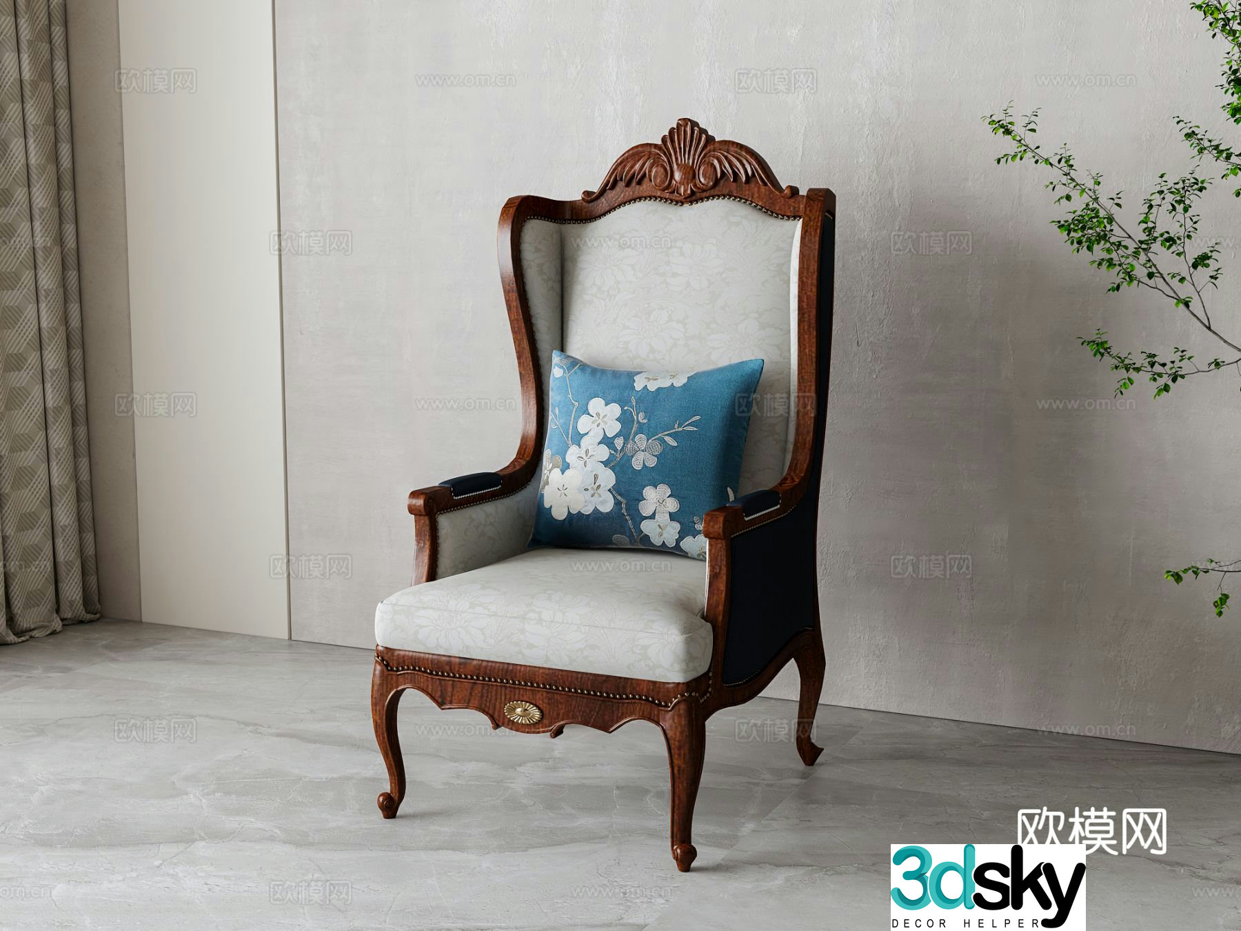 American chair leisure chair 3d model